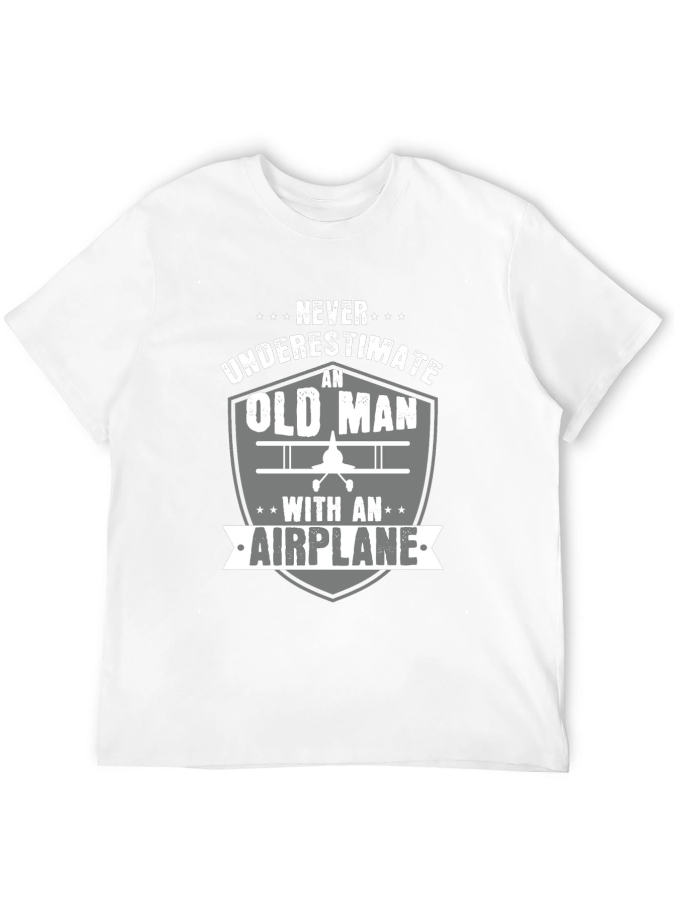 Black Never Underestimate an Old Man with an Airplane T-Shirt view 12