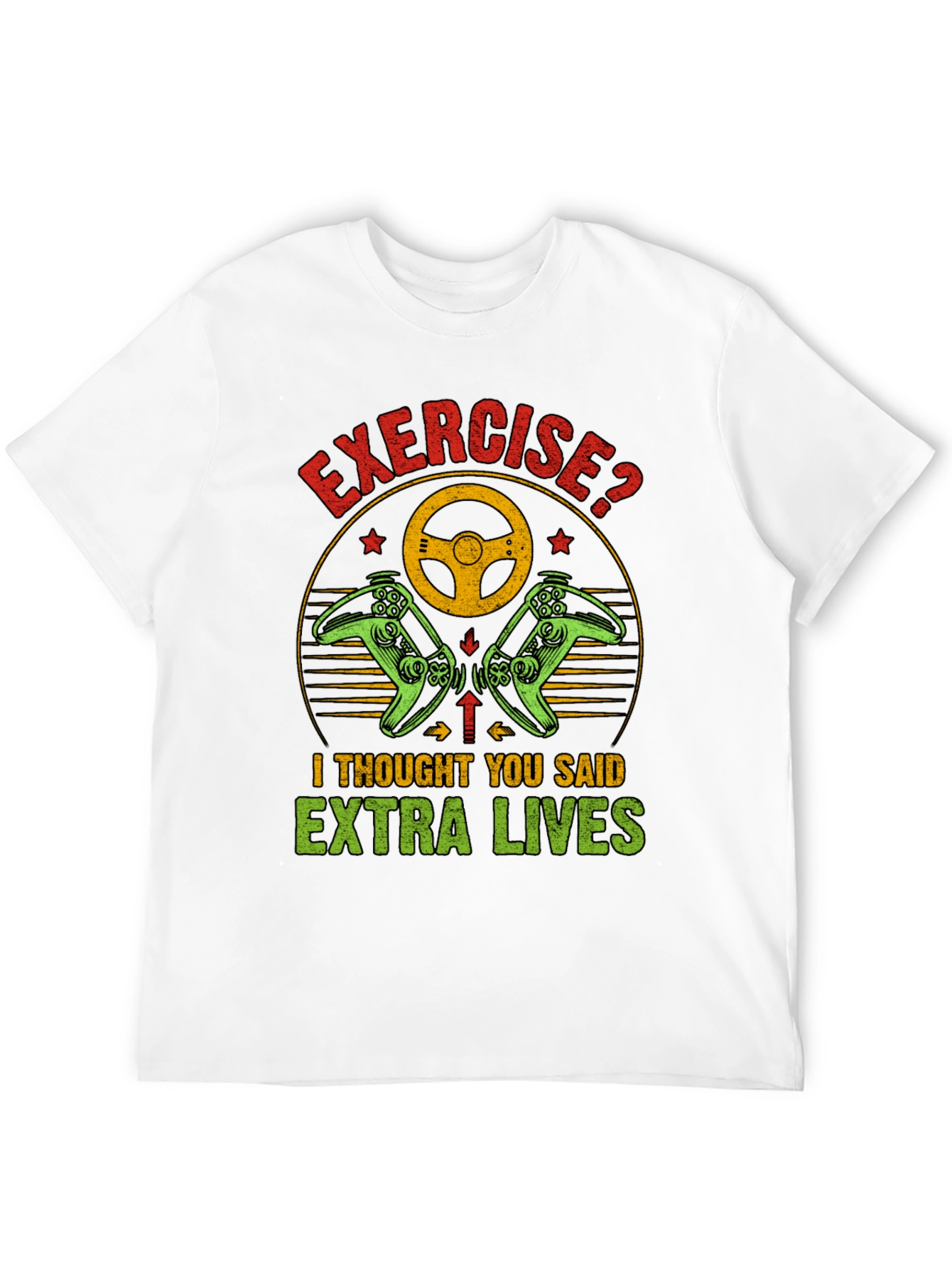 Black Funny Exercise Extra Lives Gaming T-Shirt view 12