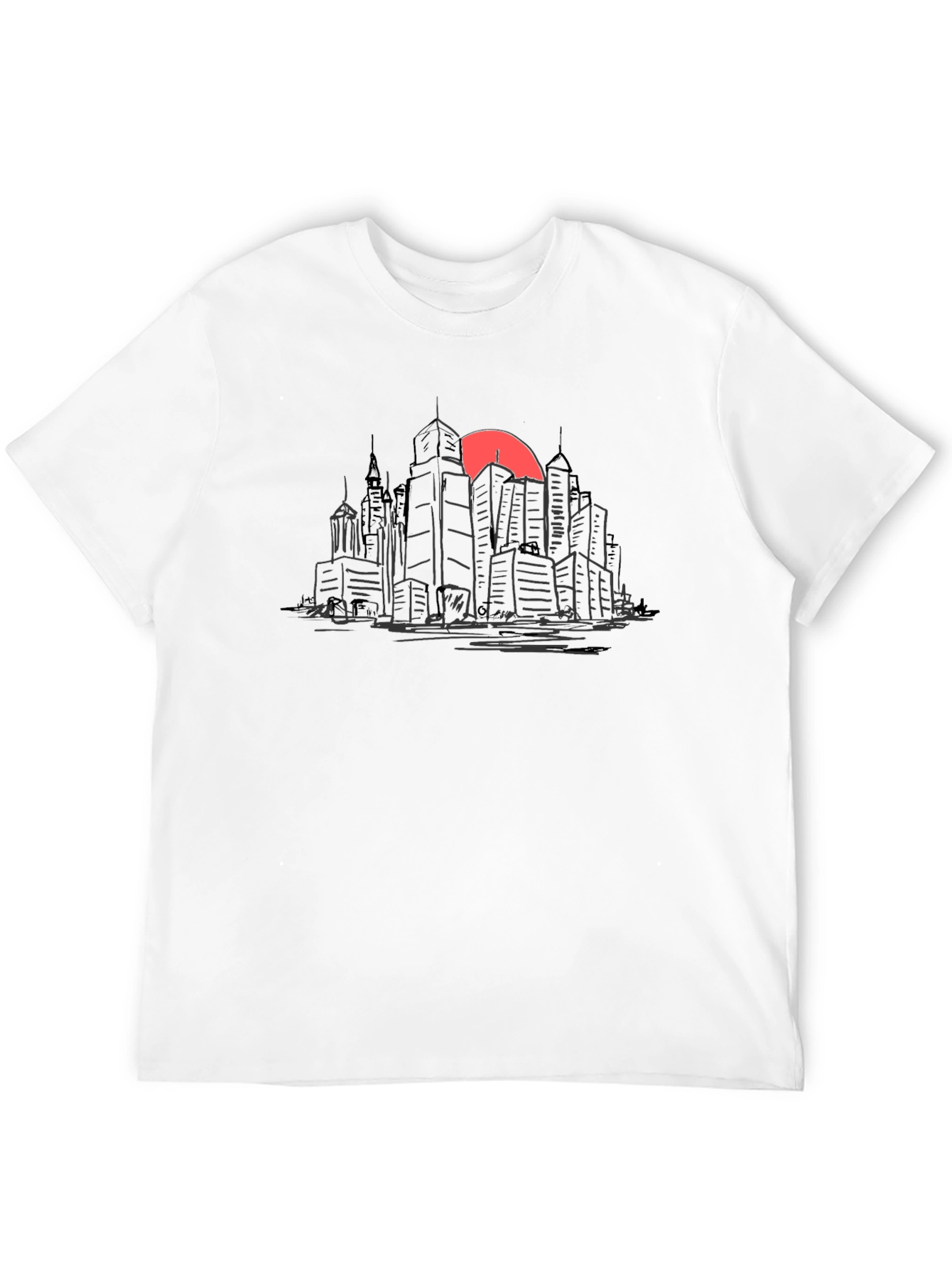 Black Cityscape Sunset Graphic Tee - Urban Style view 12