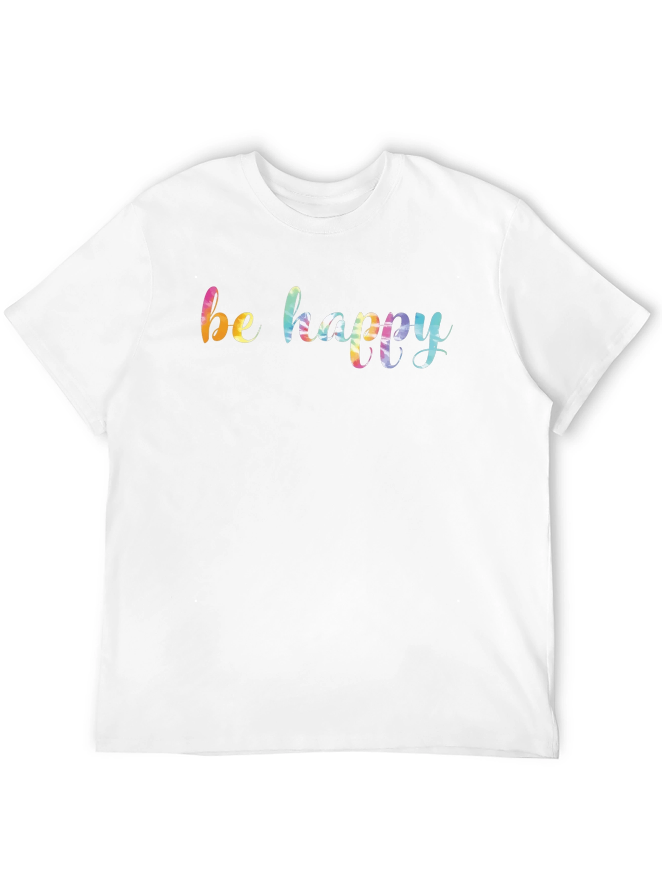 Black Be Happy Rainbow Graphic Black T-Shirt view 12