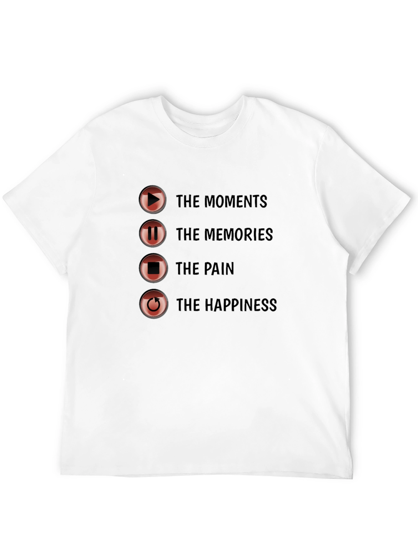 Black Moments Memories Pain Happiness Graphic Tee view 12