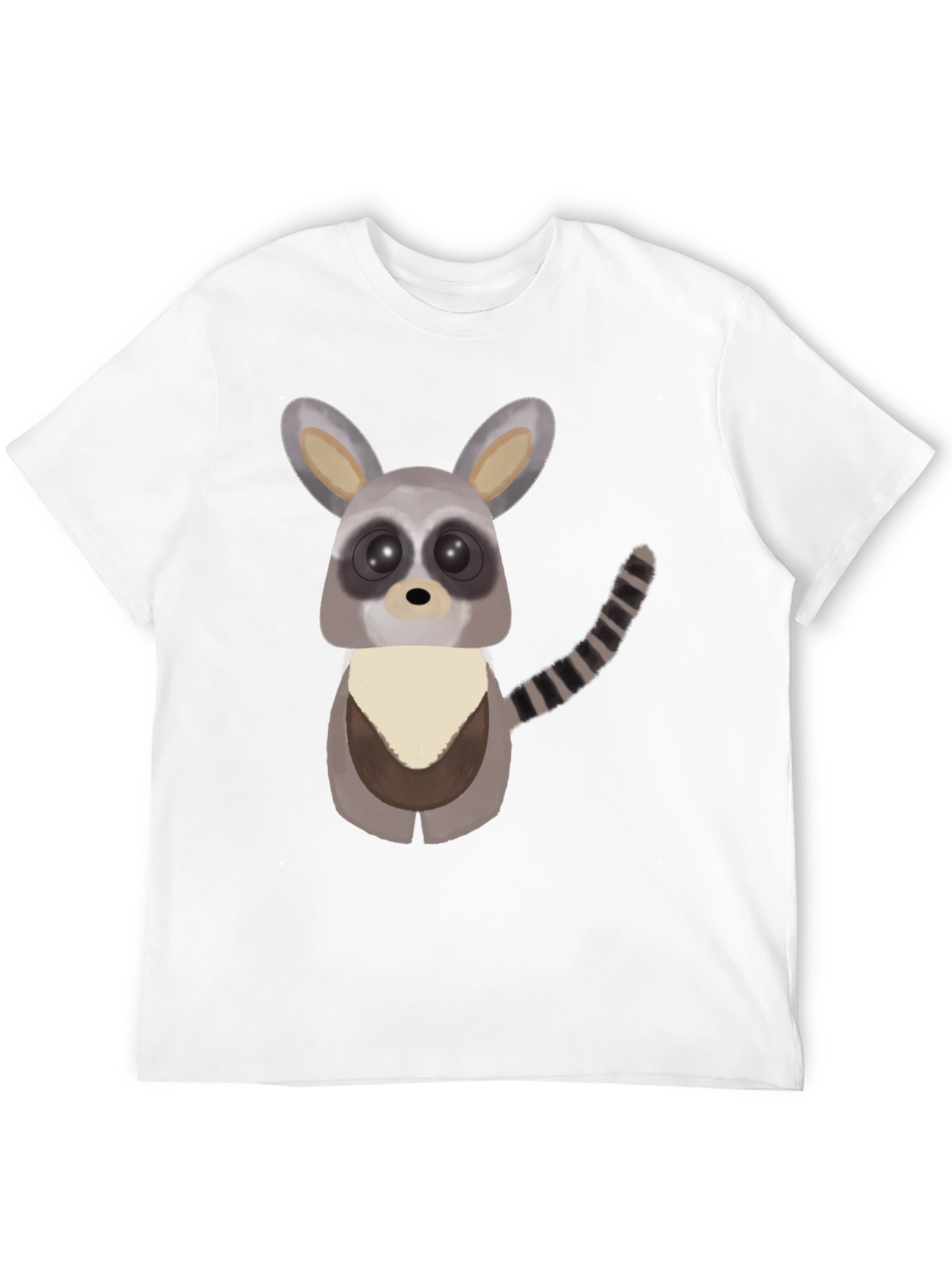 Black Cute Cartoon Raccoon Graphic T-Shirt view 12