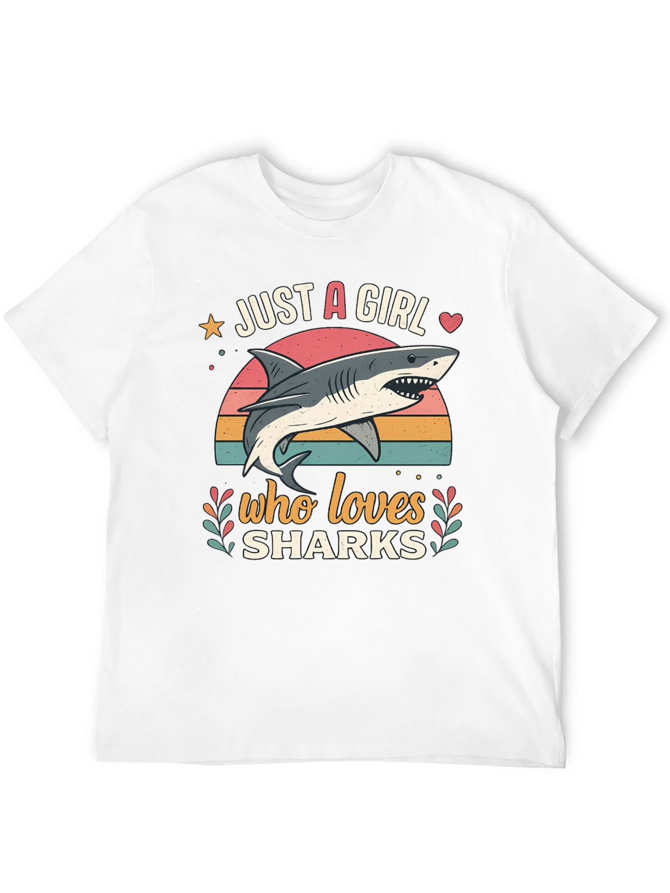 Black Just a Girl Who Loves Sharks Graphic Tee view 12