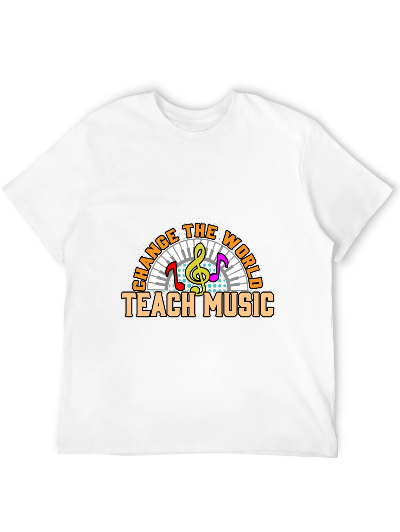 Black Change The World Teach Music T-Shirt view 12