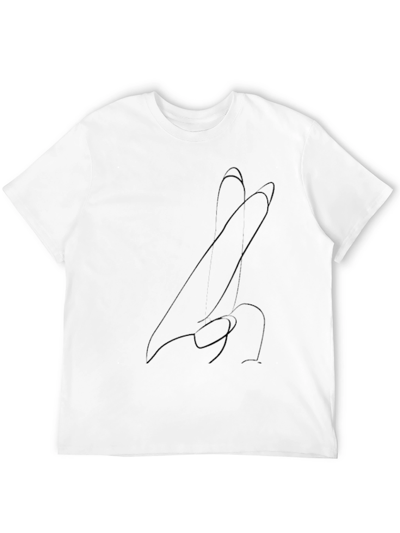Black Abstract Line Art Black T-Shirt for Men view 12