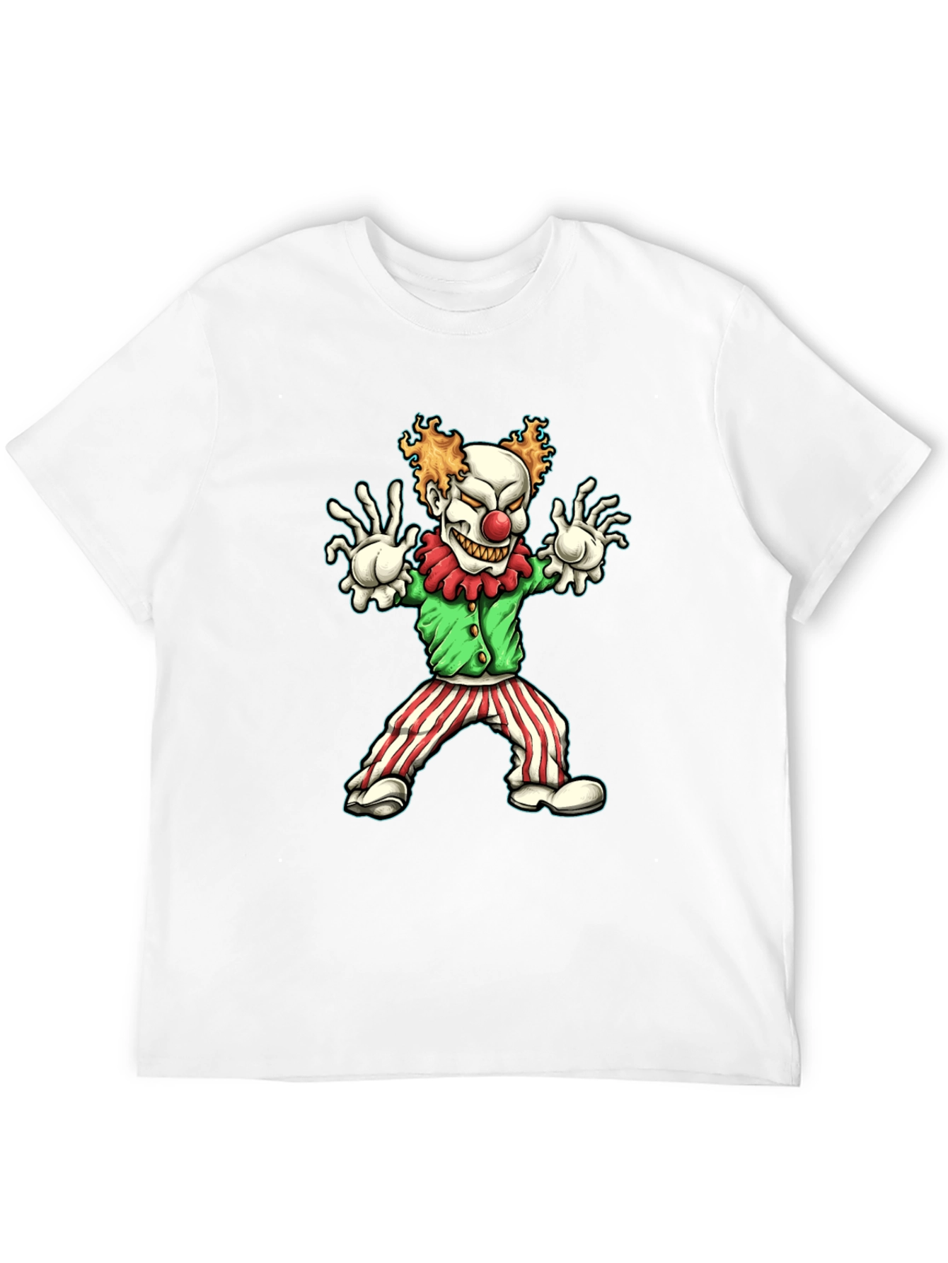 Black Creepy Clown Graphic Tee - Halloween Costume Shirt view 12