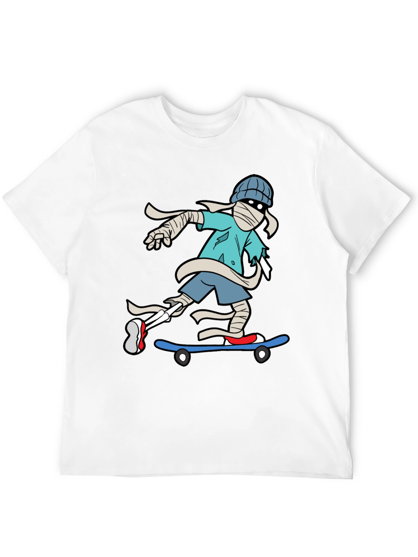 Black Skateboarding Mummy Graphic Tee - Cool & Unique Design view 12