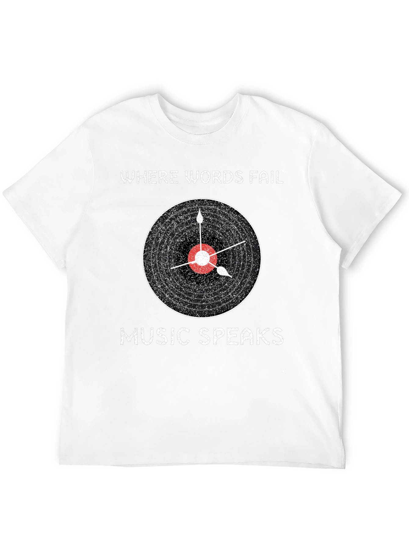 Black Music Speaks Graphic Tee - Black Cotton T-Shirt view 12