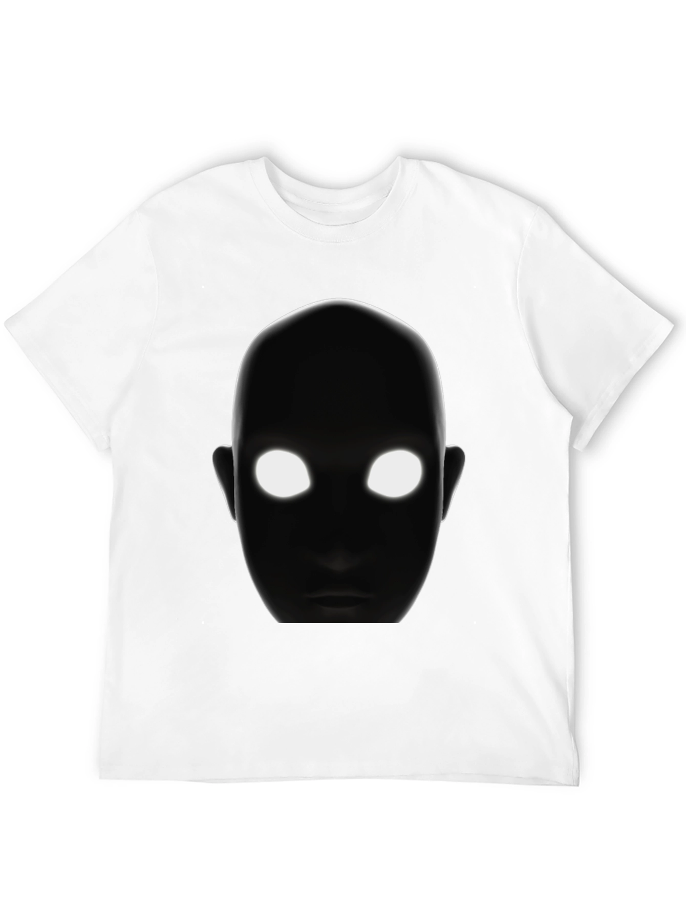 Black Men's Black T-Shirt with Glowing Eyes Graphic view 12