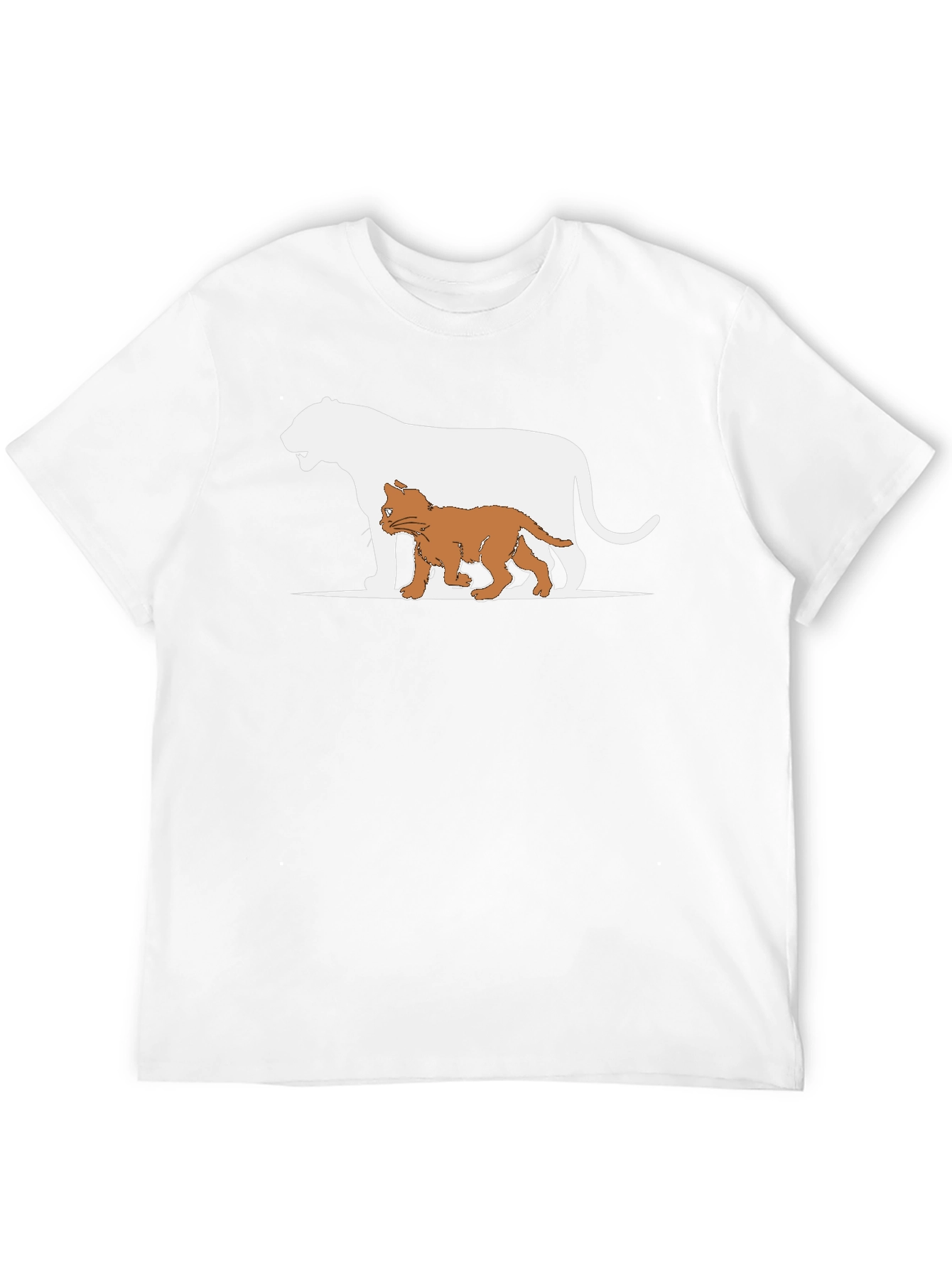 Black Cute Cat and Lion Graphic Black T-Shirt view 12