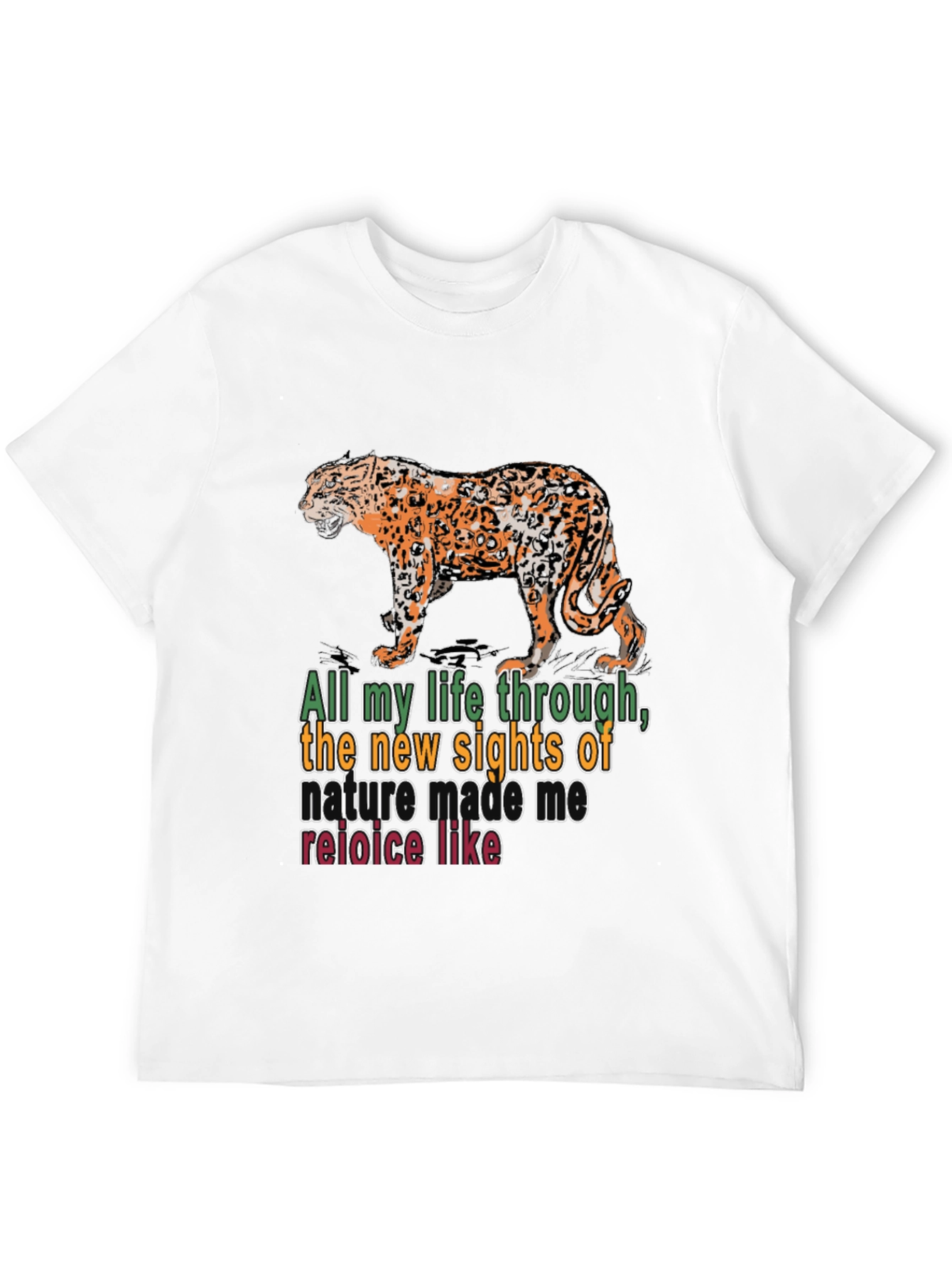 Black Nature Quote T-Shirt: Leopard Design view 12