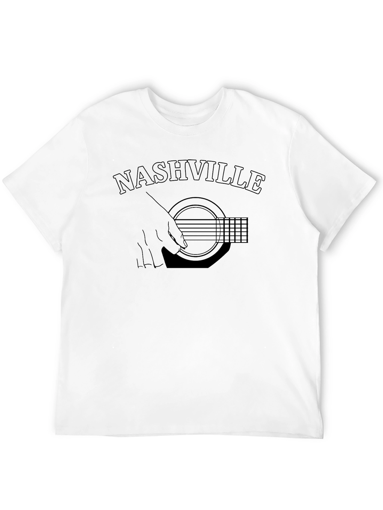 Black Nashville Guitar Graphic T-Shirt view 12