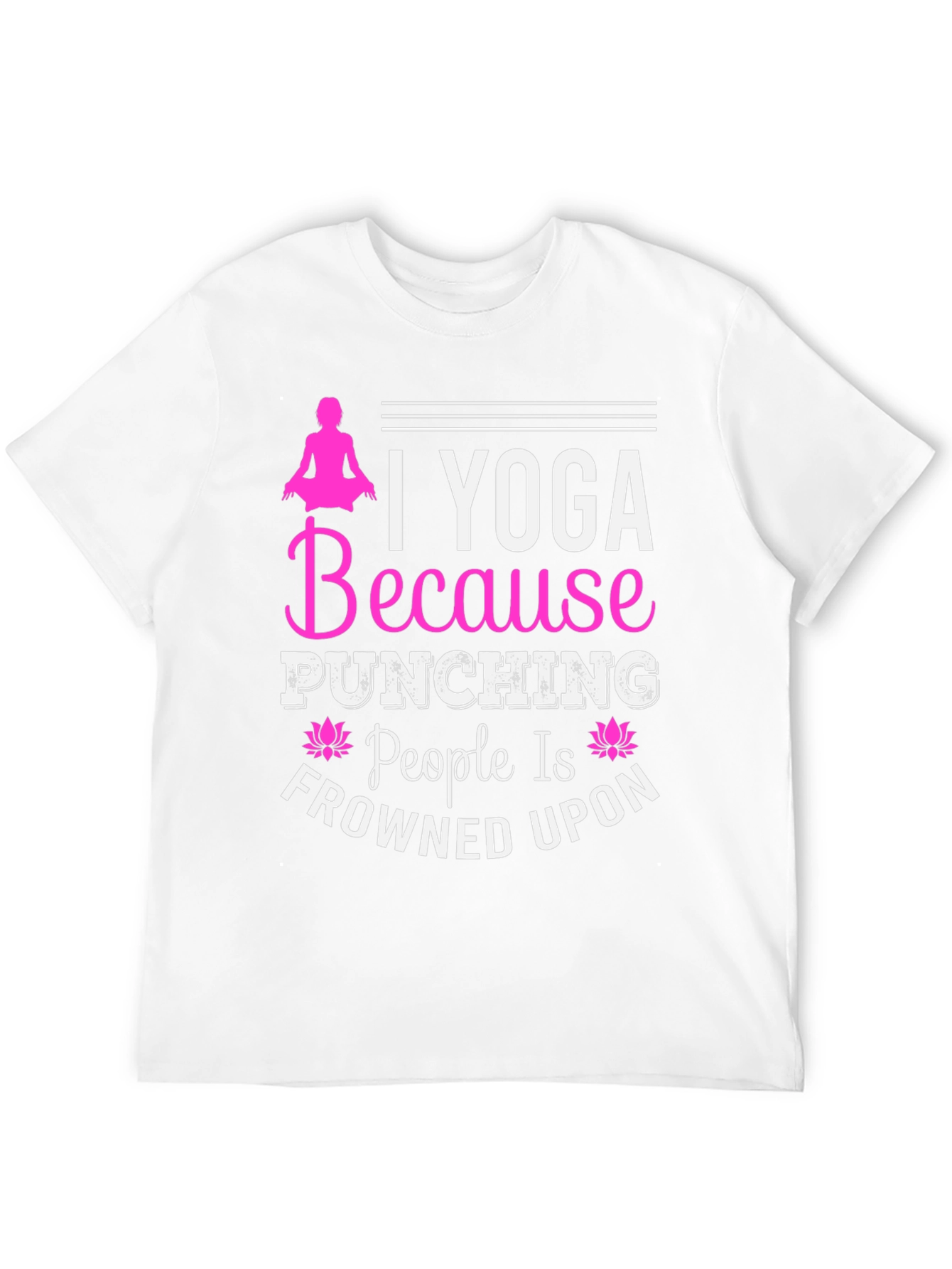 Black Yoga Because Punching People is Frowned Upon T-Shirt view 12