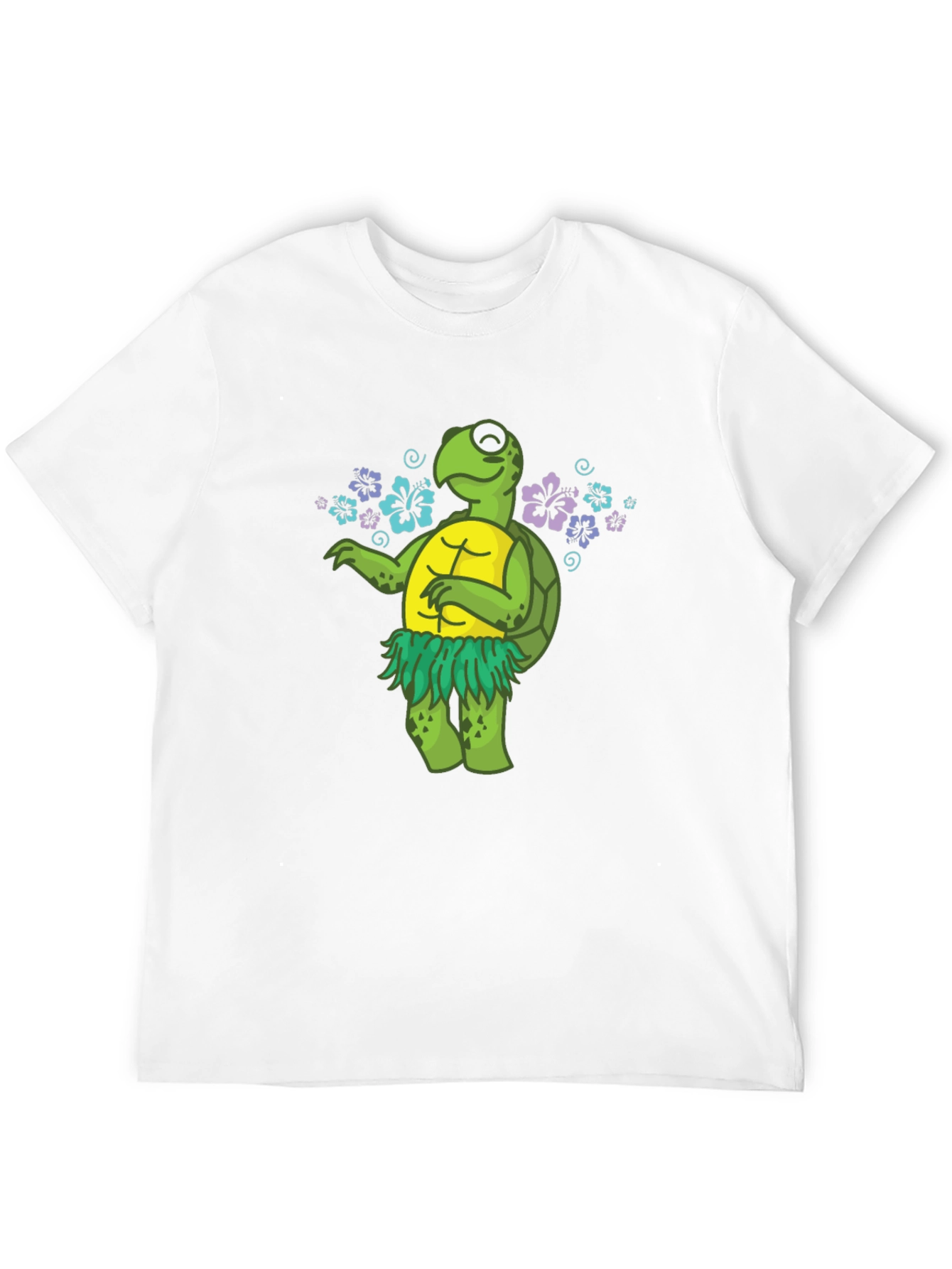 Black Funny Turtle Hula Dancer Graphic T-Shirt view 12