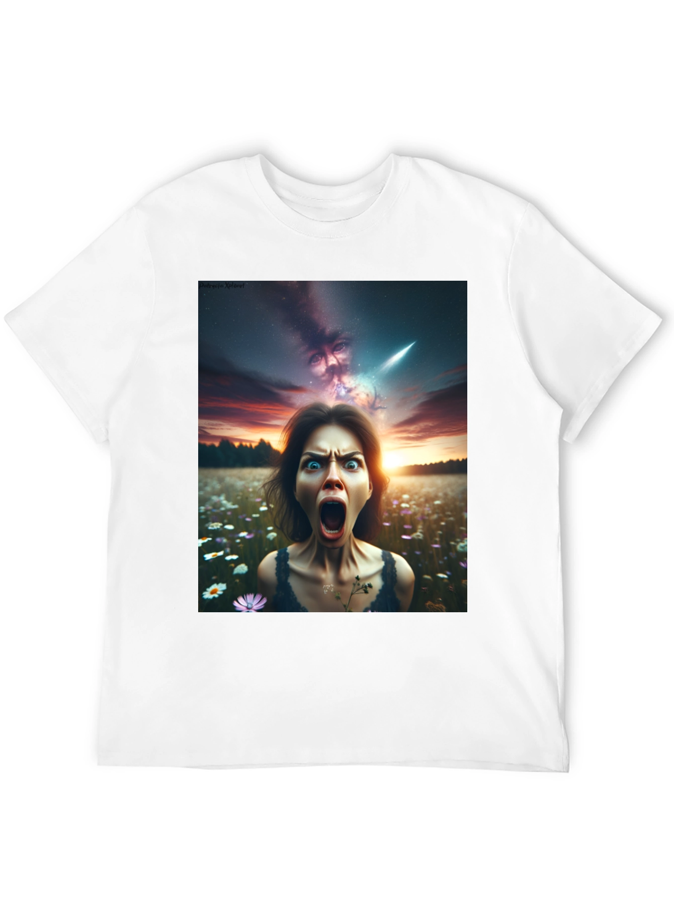 Black Surreal Horror Graphic Tee - Women's Nightmare T-Shirt view 12