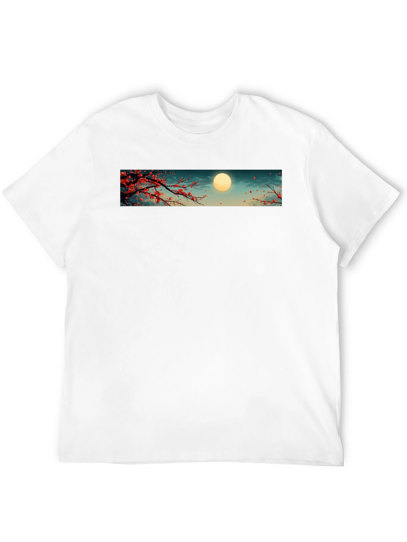 Black Sakura Moon T-Shirt - Japanese Cherry Blossom Tee view 12