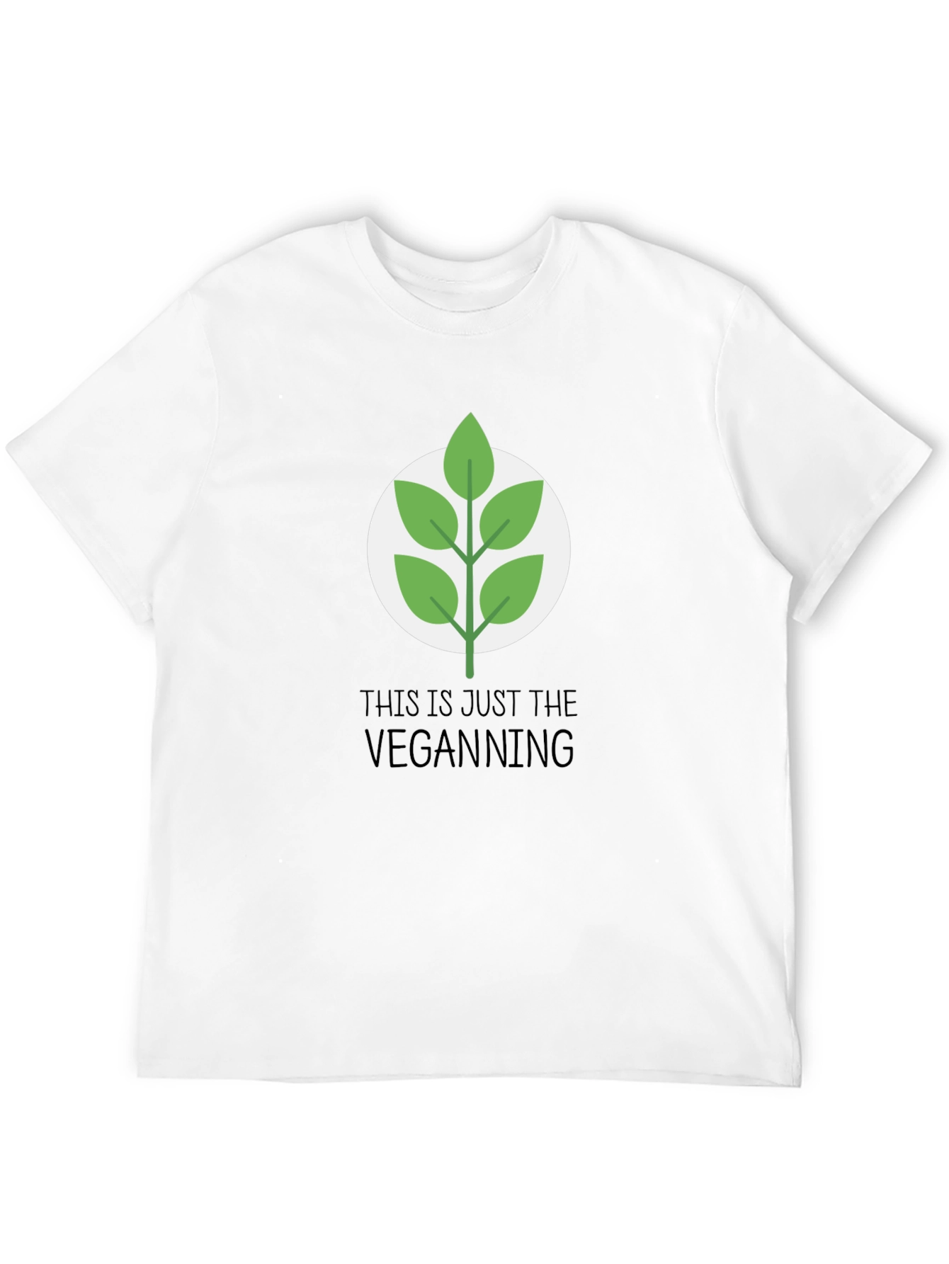 Black Vegan Leaf Graphic Tee - Casual Black T-Shirt view 12