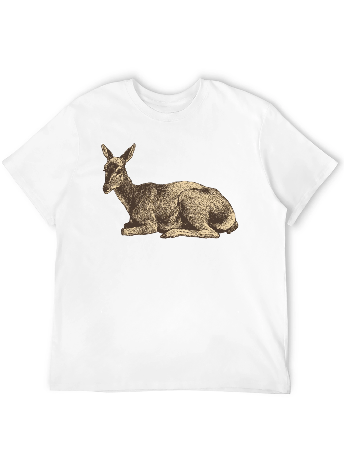 Black Vintage Deer Graphic T-Shirt - Black view 12