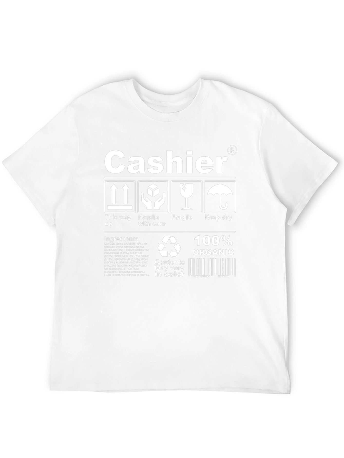 Black Cashier 100% Organic Funny T-Shirt view 12