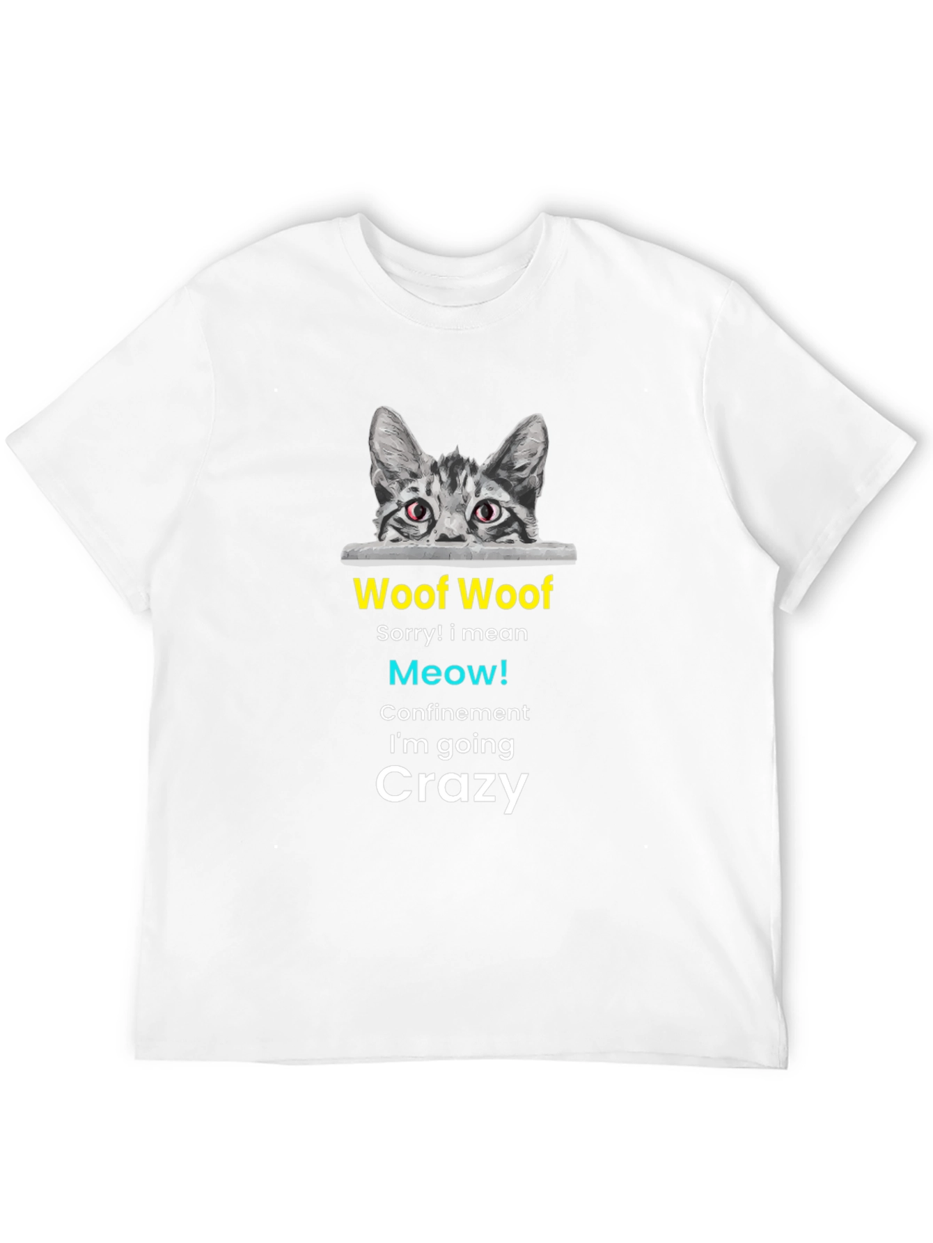 Black Woof Woof Meow Cat Black T-Shirt view 12