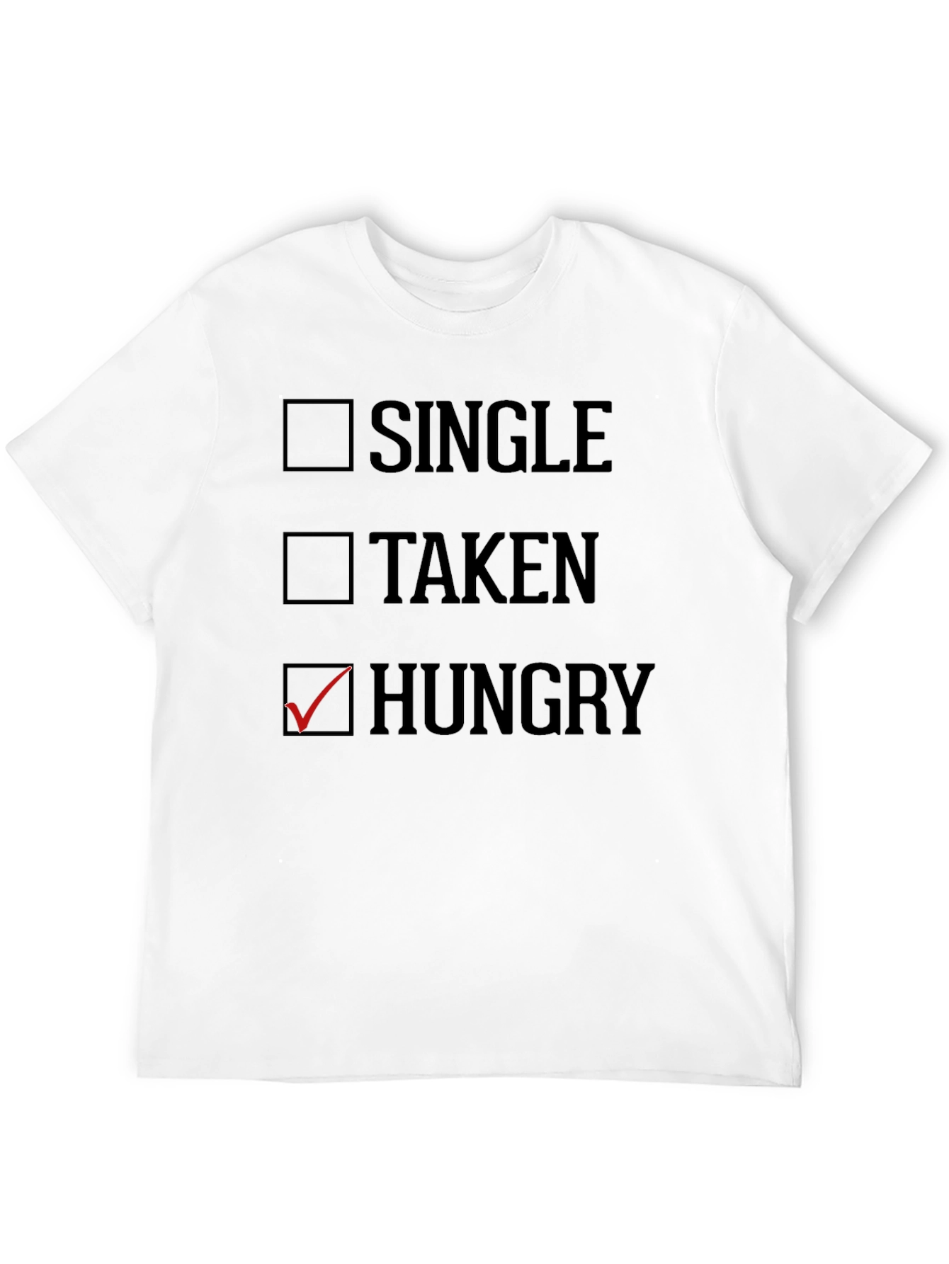 Black Funny Hungry T-Shirt - Checkbox Novelty Tee view 12