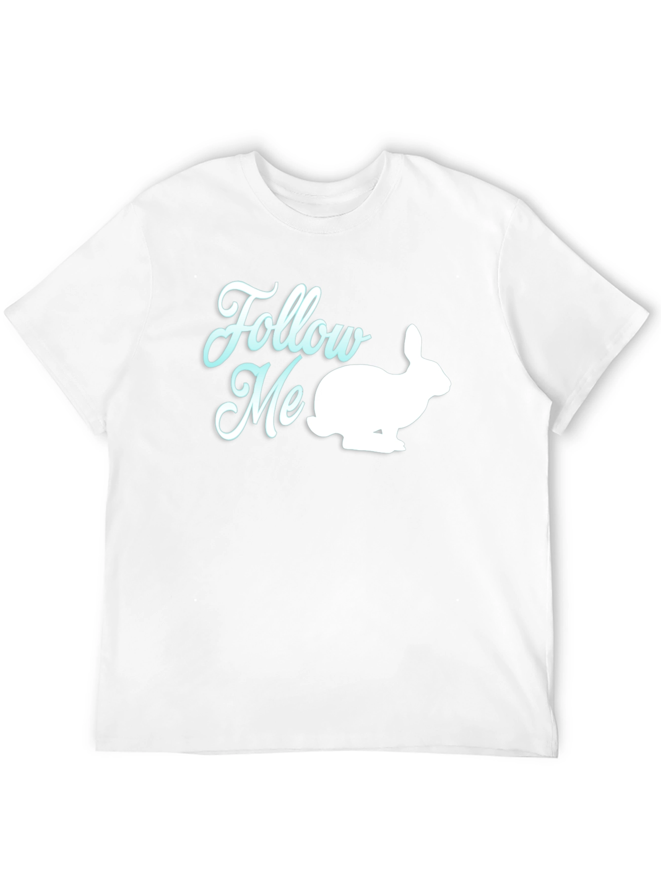 Black Follow Me Rabbit Graphic Tee - Soft Cotton Blend view 12