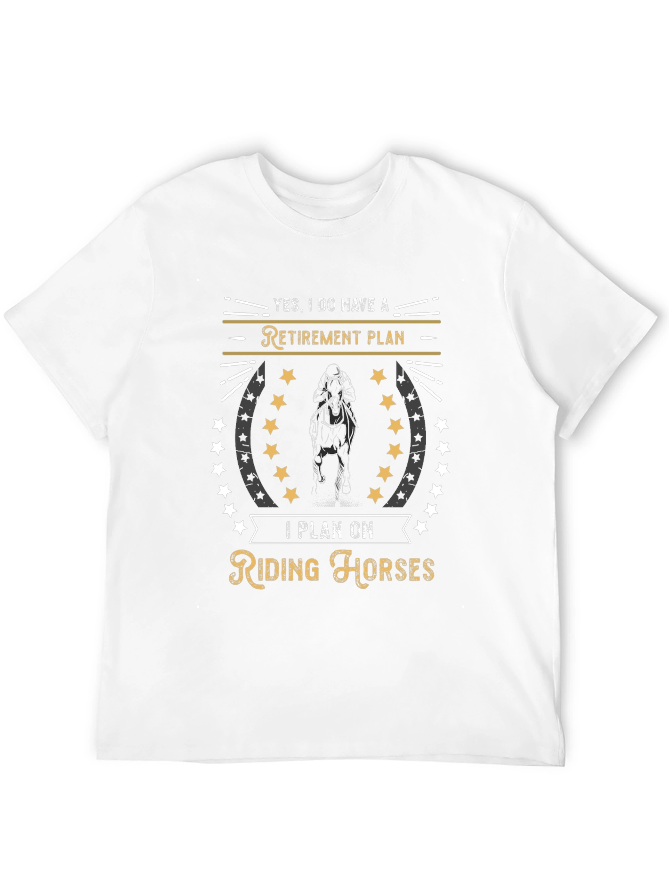 Black Retirement Plan Riding Horses Graphic Tee view 12