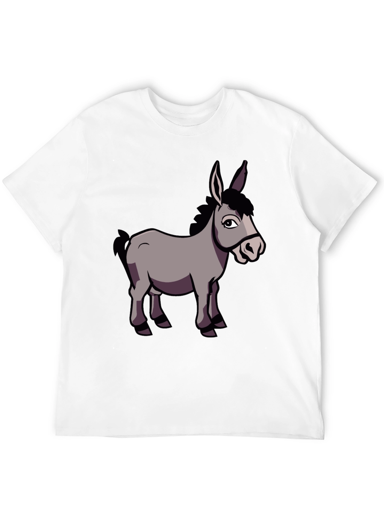 Black Funny Donkey Graphic T-Shirt, Black Crew Neck view 12