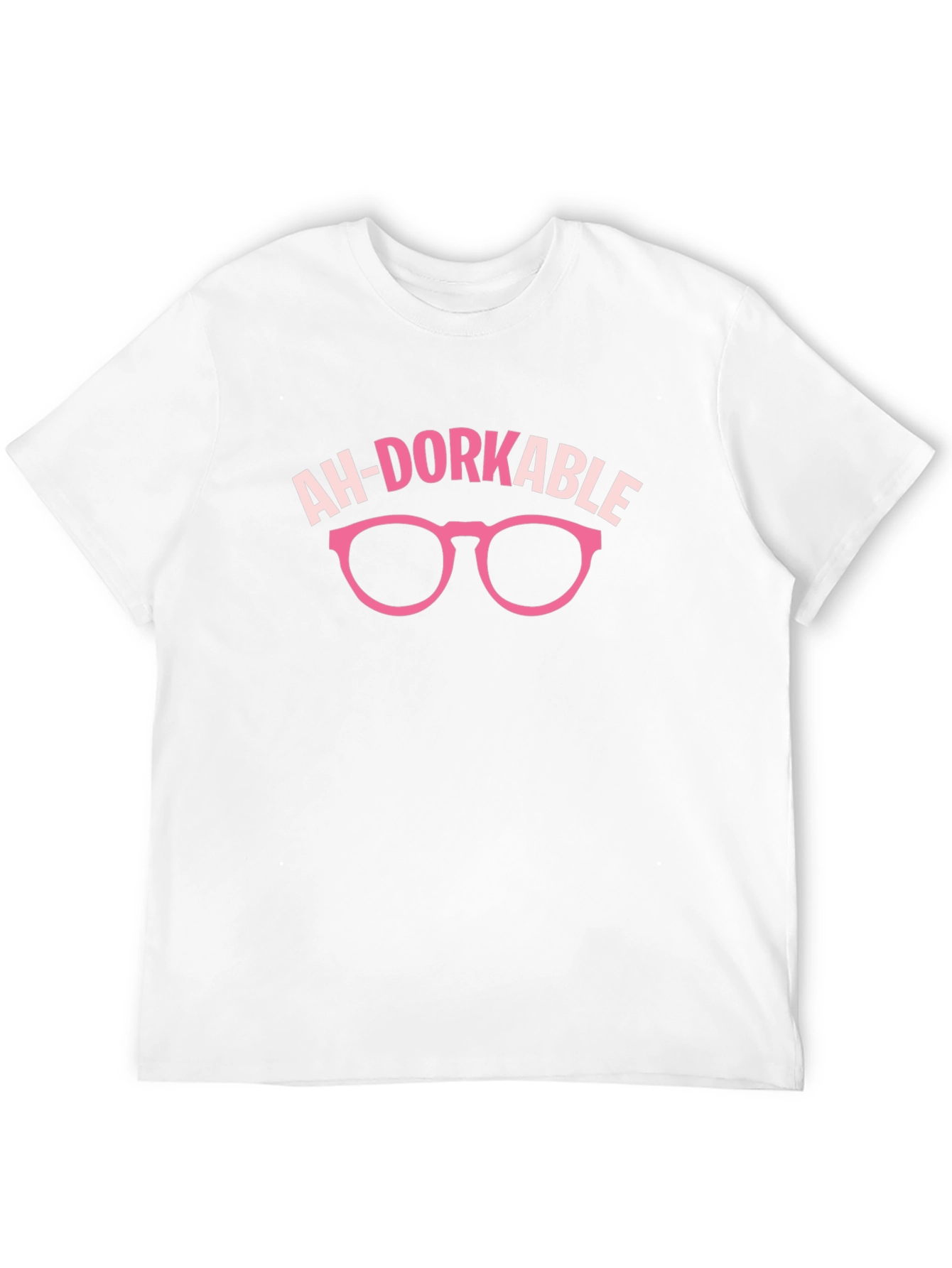 Black Ah-Dorkable Graphic T-Shirt - Funny Pink Glasses Design view 12