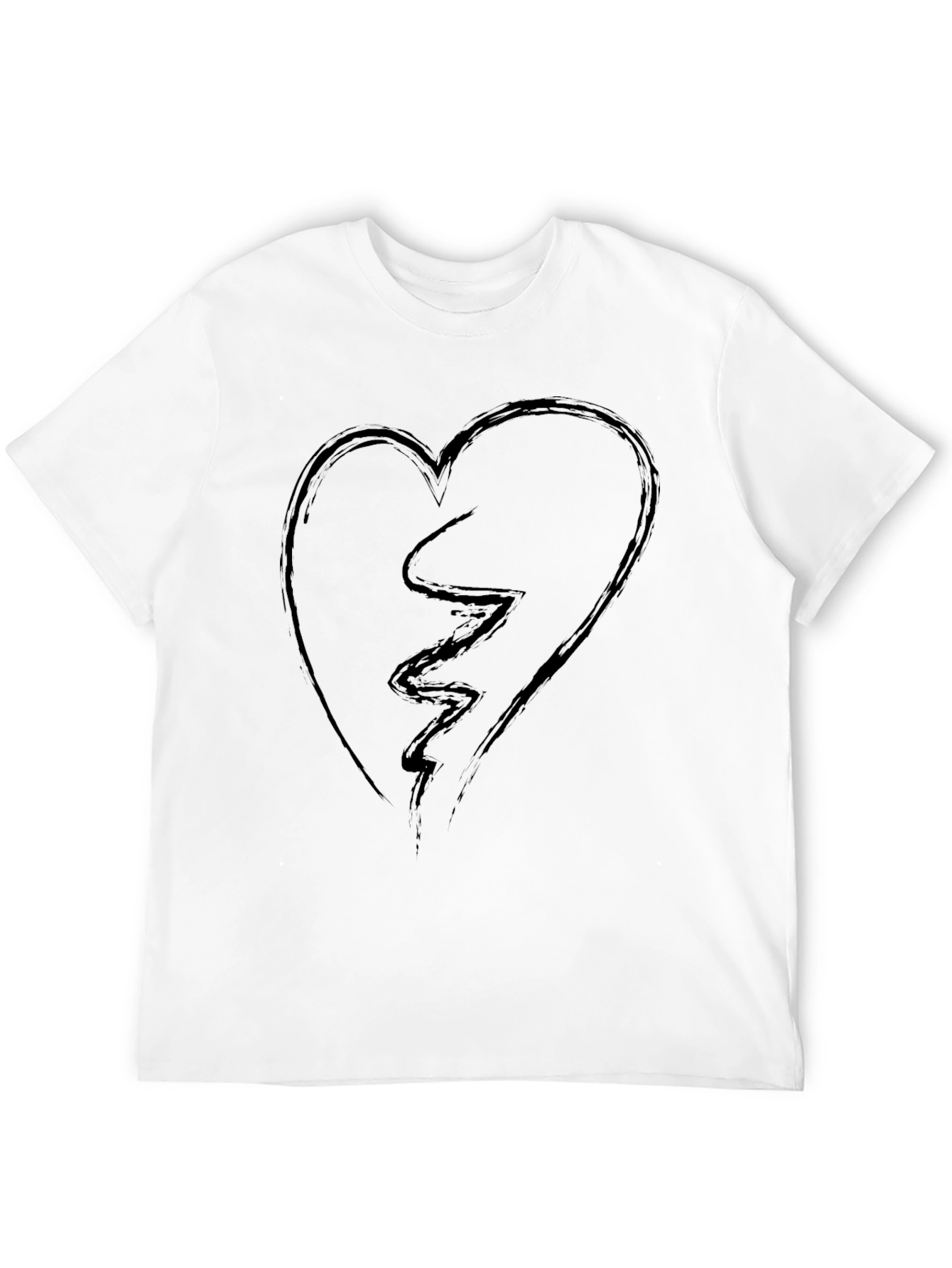 Black Broken Heart Graphic Tee - Men's Black T-Shirt view 12