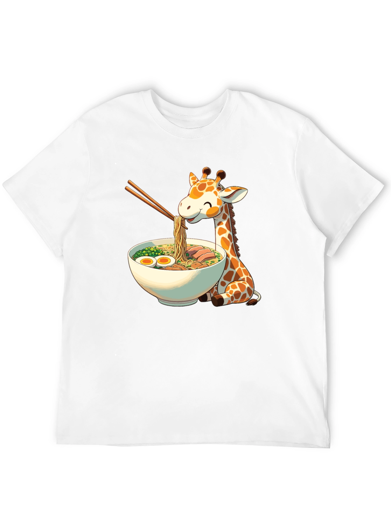 Black Giraffe Ramen Black T-Shirt - Unique Graphic Tee view 12