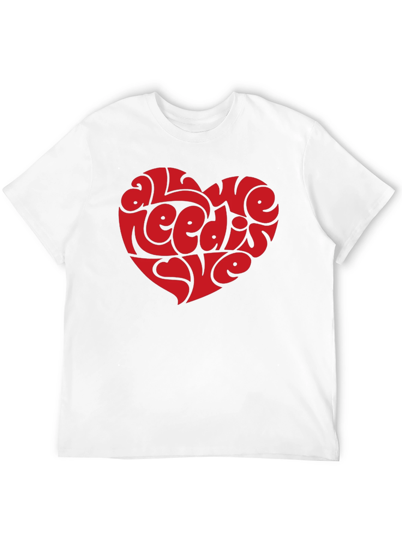 Black All You Need Is Love Heart Graphic Tee - Black view 12
