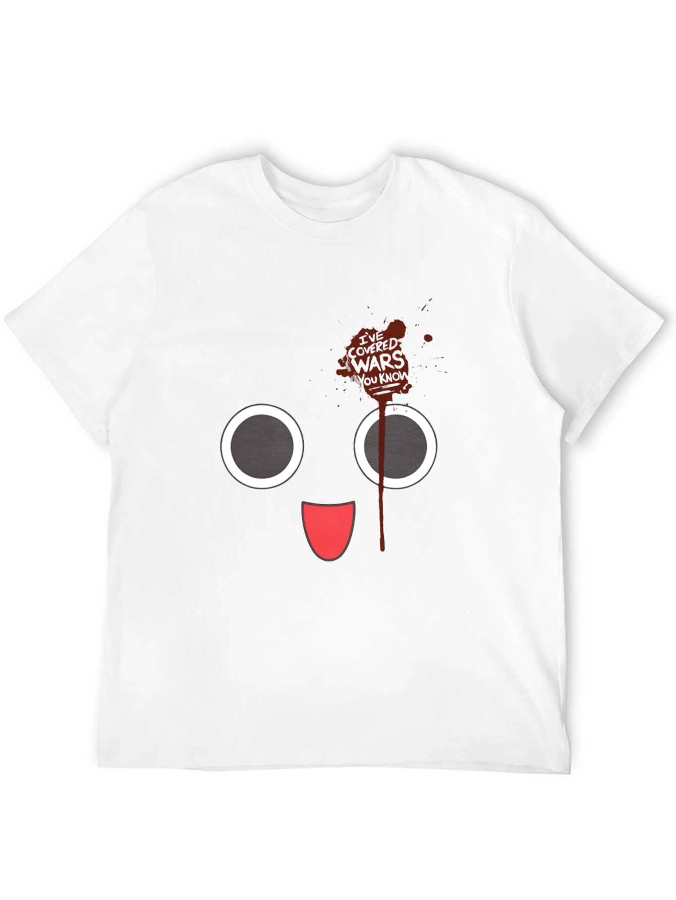Black Funny Cartoon Face Black T-Shirt view 12