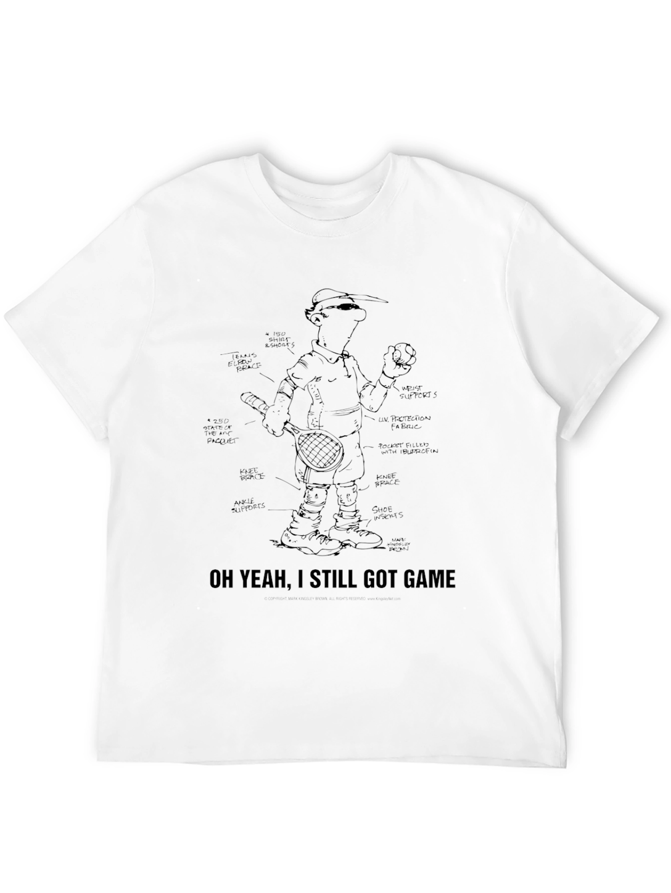 Black Funny Tennis Player Blueprint Black T-Shirt view 12