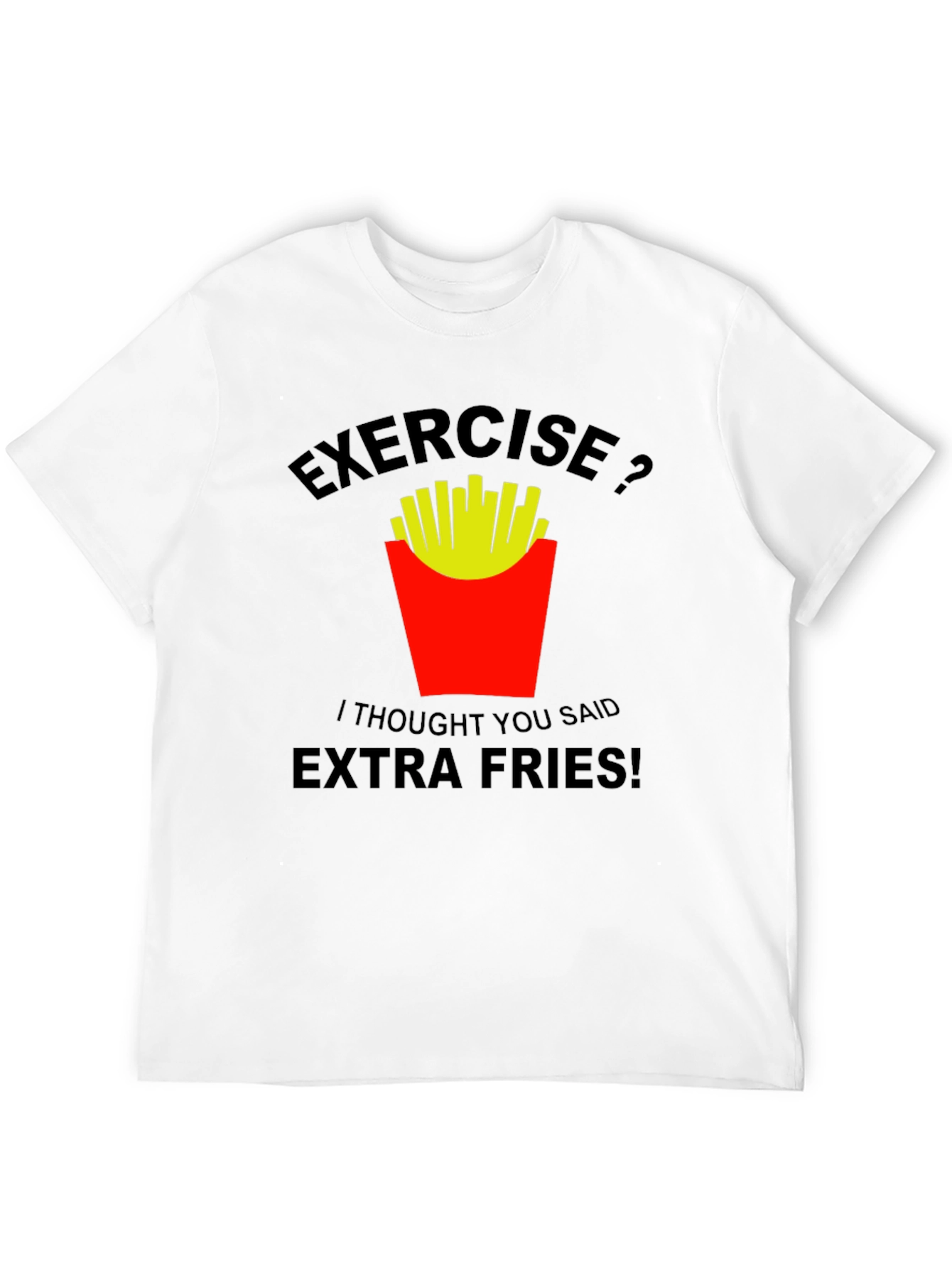 Black Exercise? Extra Fries! Graphic T-Shirt view 12