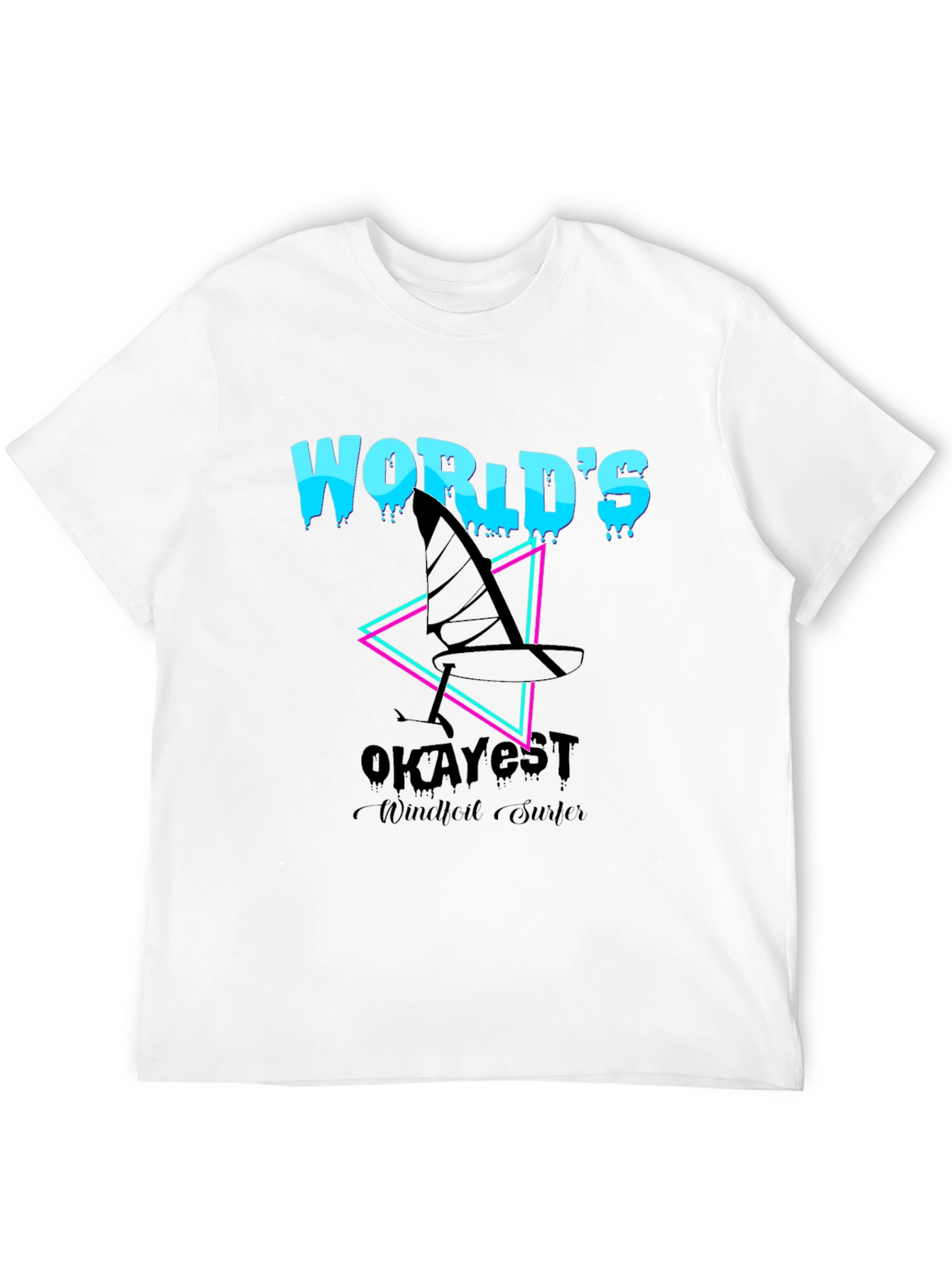 Black World's Okayest Windfoil Surfer T-Shirt - Black view 12