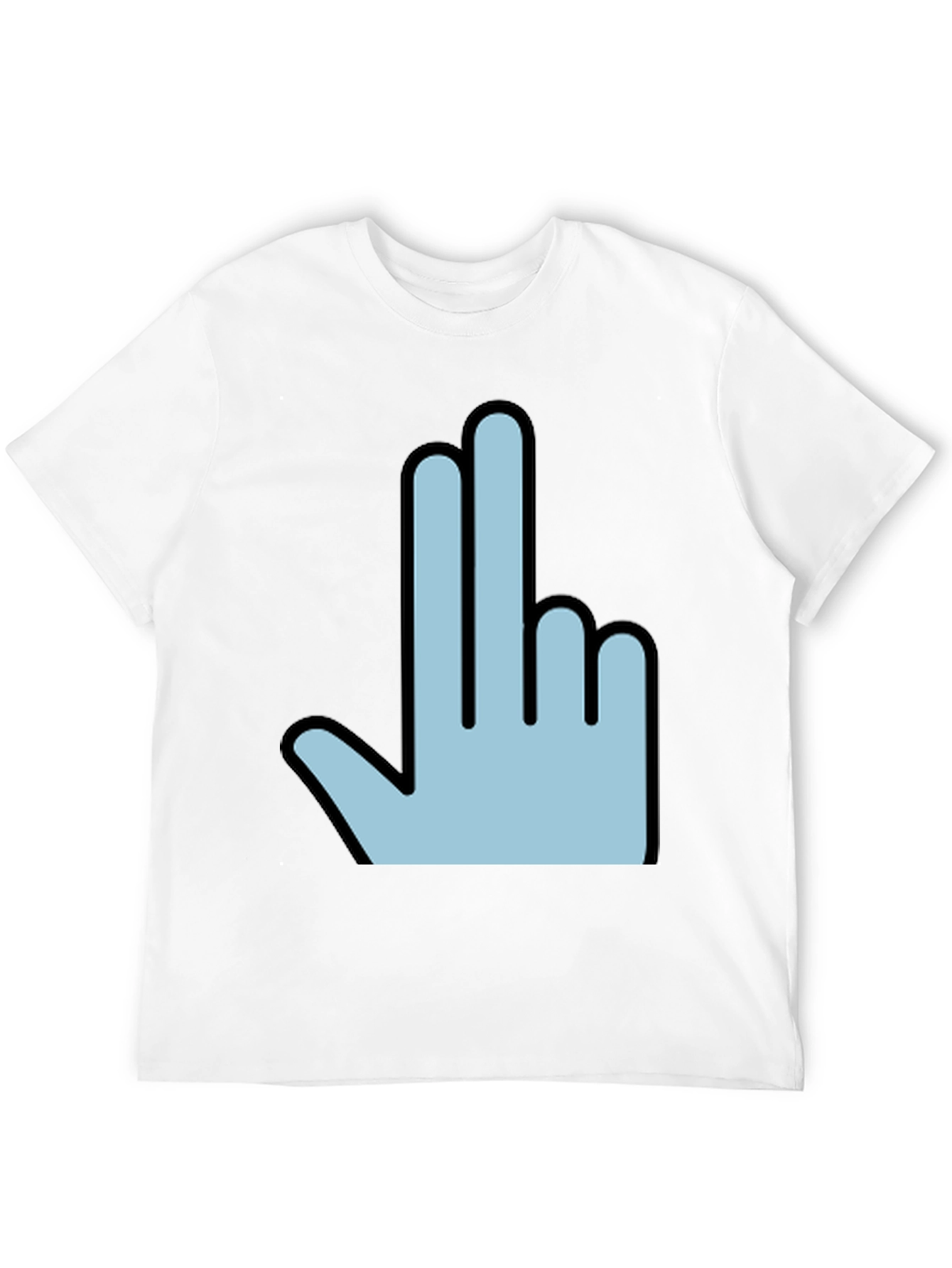 Black Funny Hand Gesture Graphic Print Men's Black T-Shirt view 12