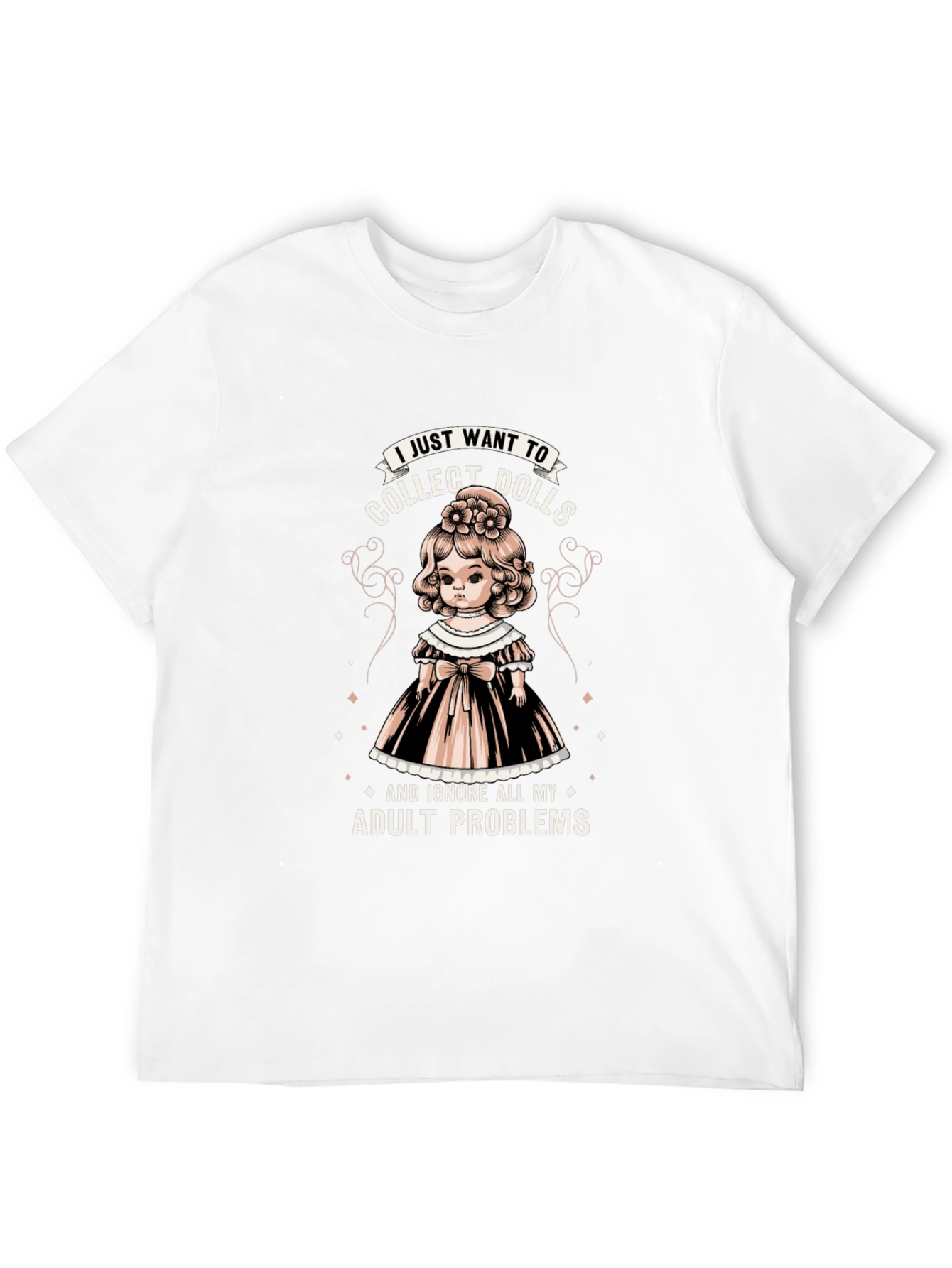 Black Collect Dolls Graphic Tee - Ignore Adult Problems T-Shirt view 12