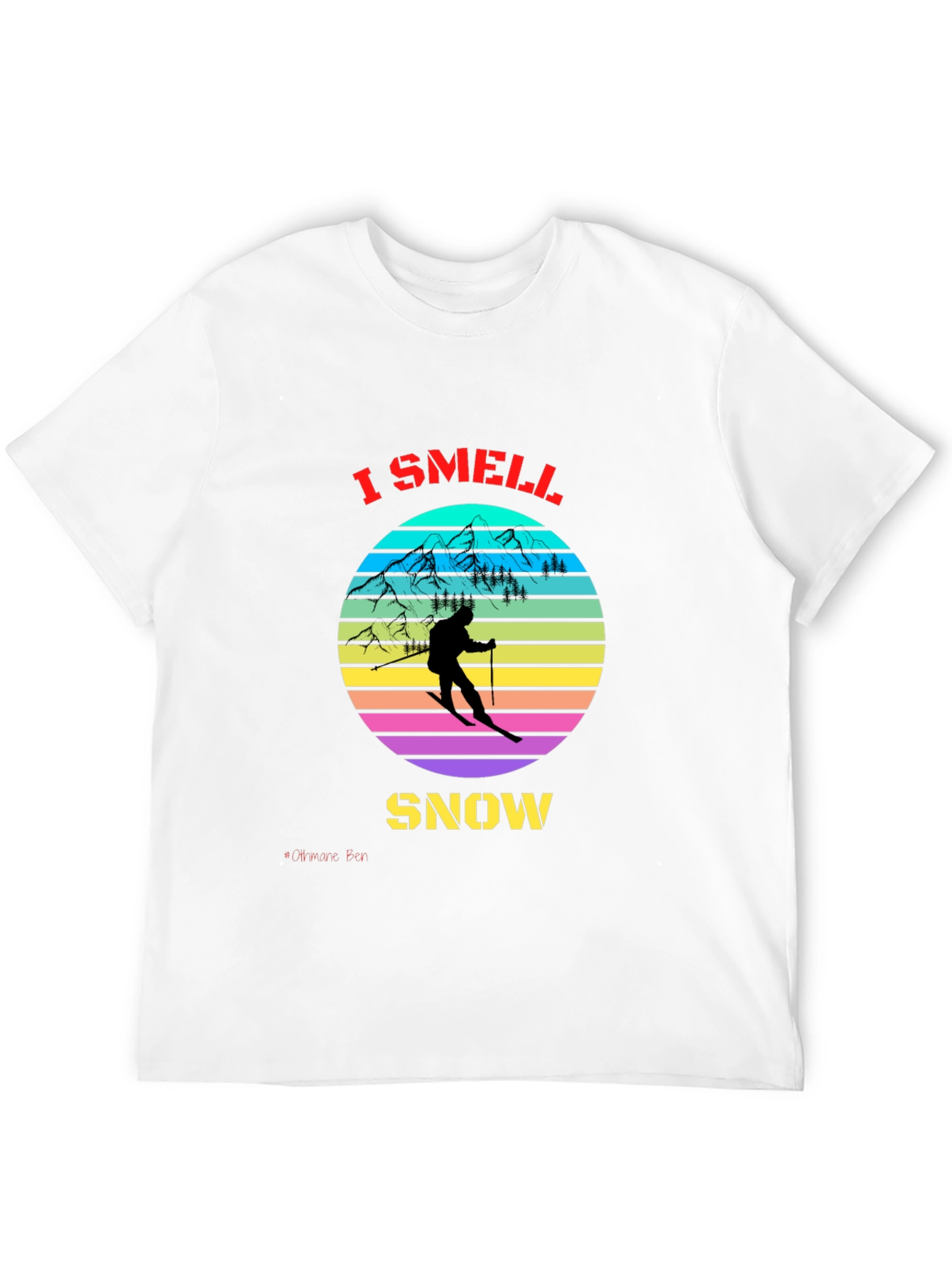 Black I Smell Snow Skiing T-Shirt view 12