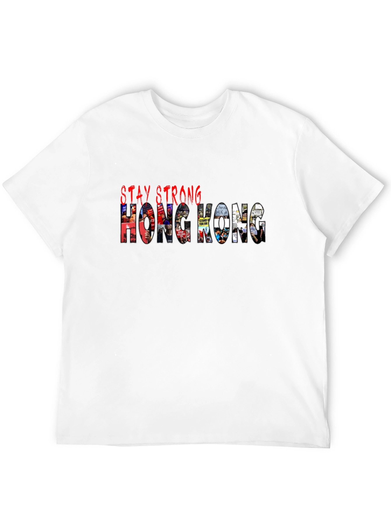 Black Stay Strong Hong Kong Graphic T-Shirt view 12