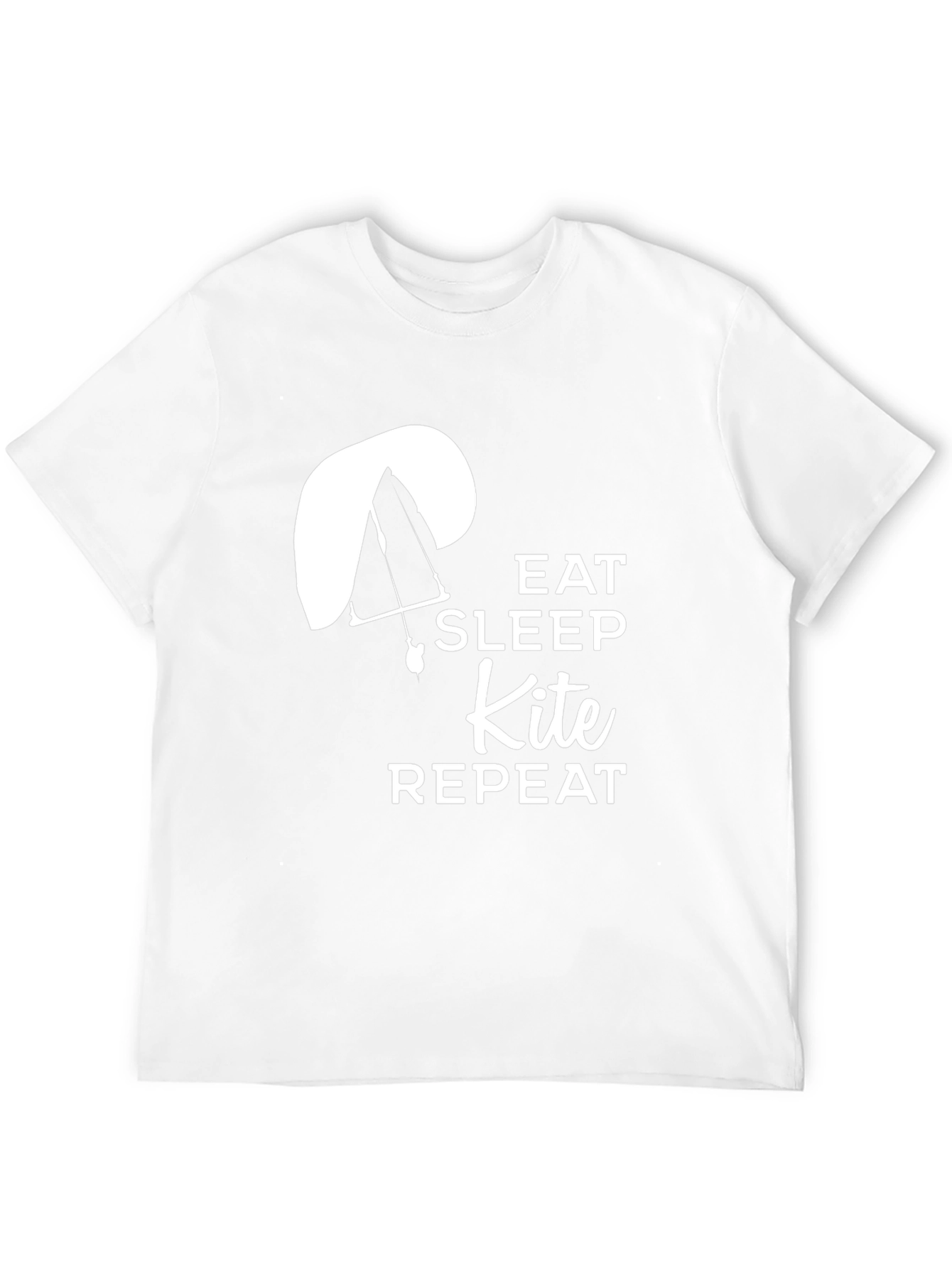 Black Eat Sleep Kite Repeat T-Shirt - Paragliding Design view 12