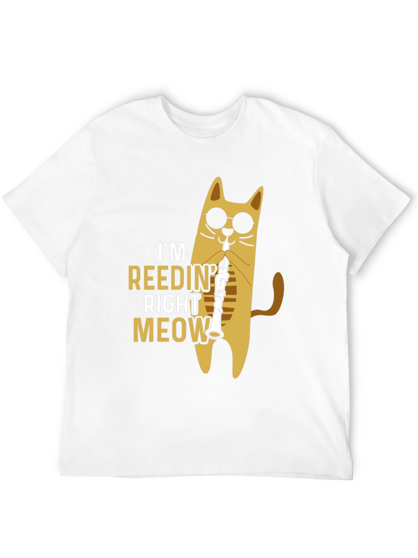 Black Cool Cat Reedin' Right Meow Black T-Shirt view 12