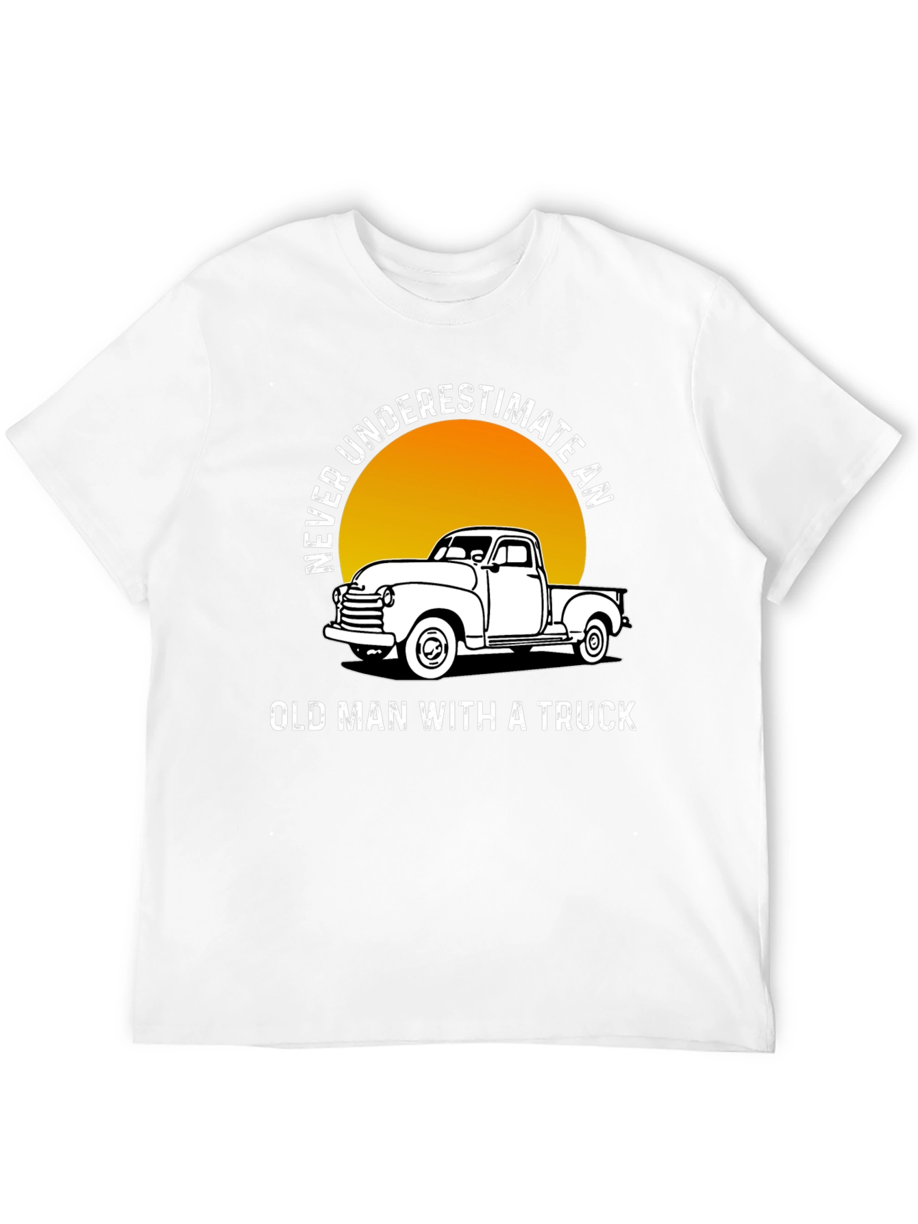 Black Never Underestimate Old Man Truck T-Shirt view 12
