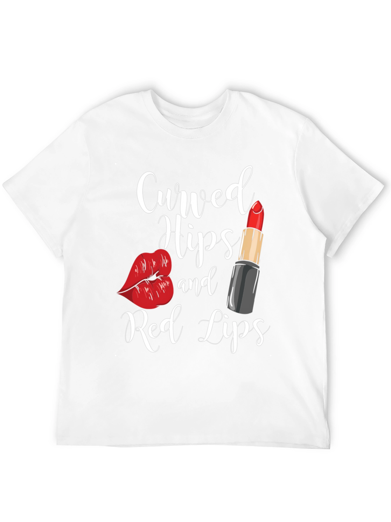 Black Curved Hips & Red Lips Graphic Tee - Black view 12