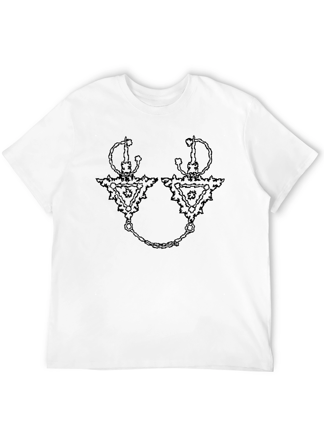 Black Unique Symbol Graphic Black T-Shirt view 12