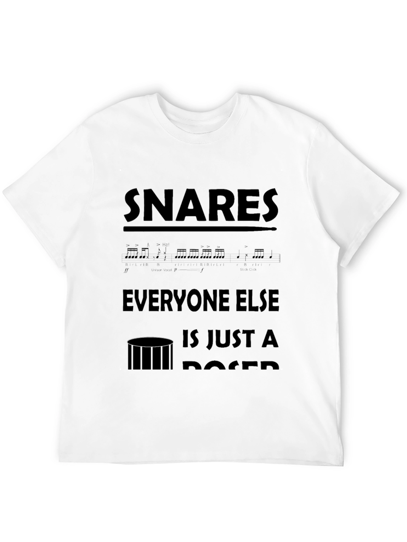 Black Snare Drummer T-Shirt - Funny Drumming Musician Tee view 12