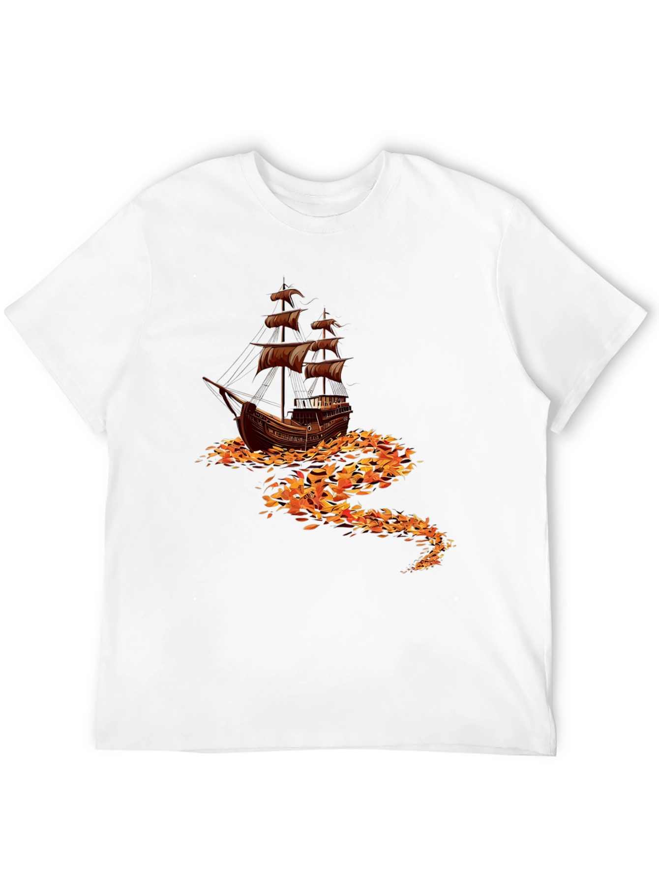 Black Nautical Ship Graphic Tee - Black Cotton Blend view 12