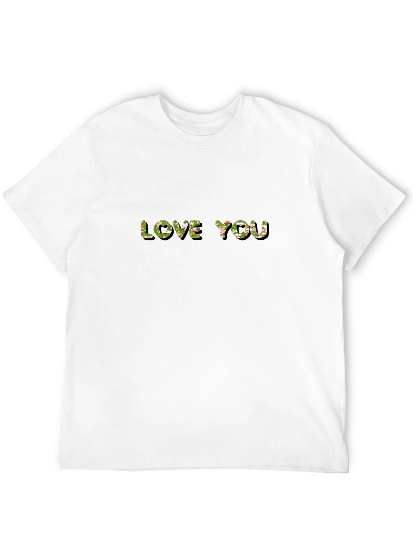 Black Love You Floral Print Black T-Shirt view 12