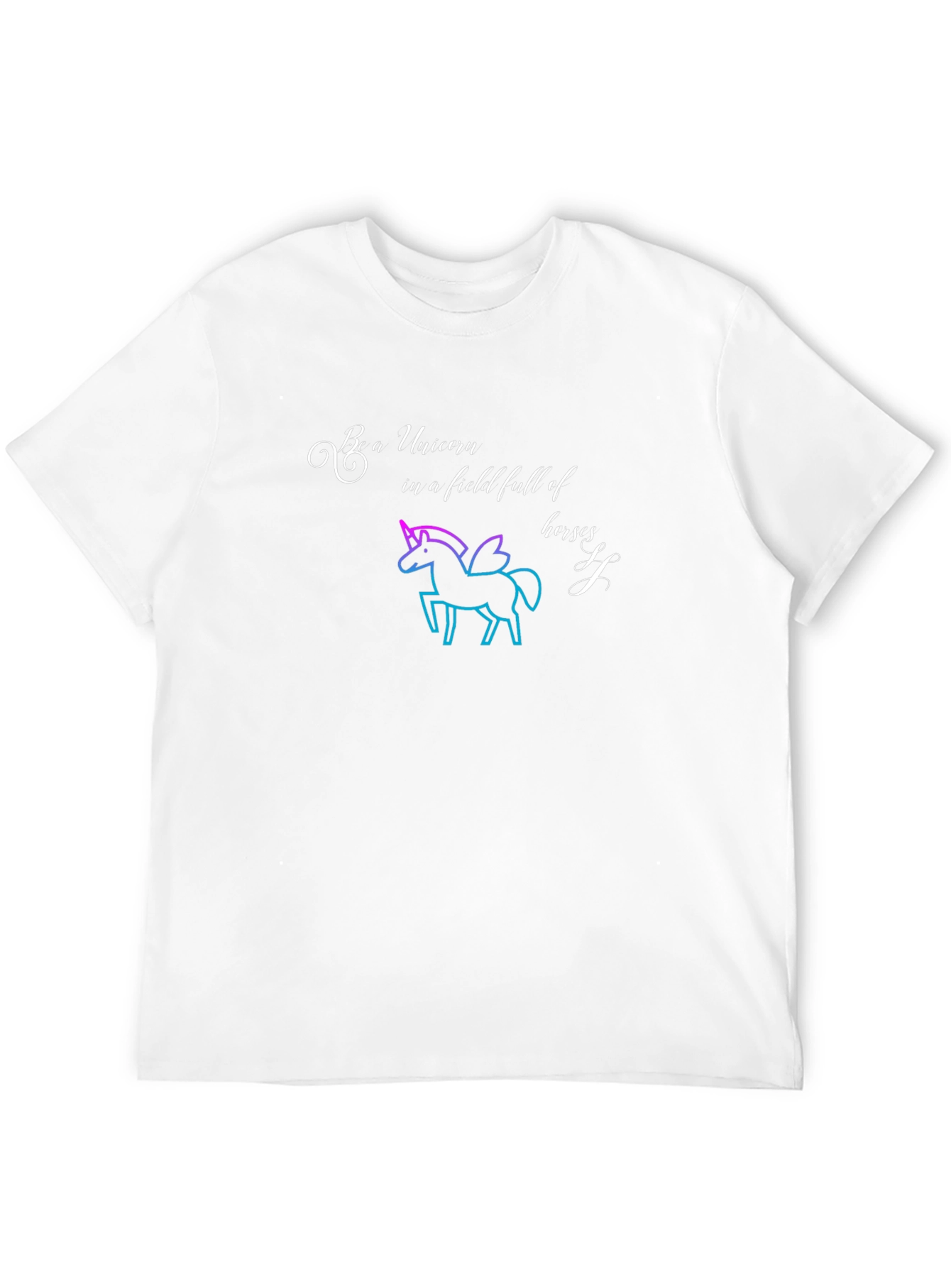 Black Be a Unicorn in a Field of Horses T-Shirt view 12