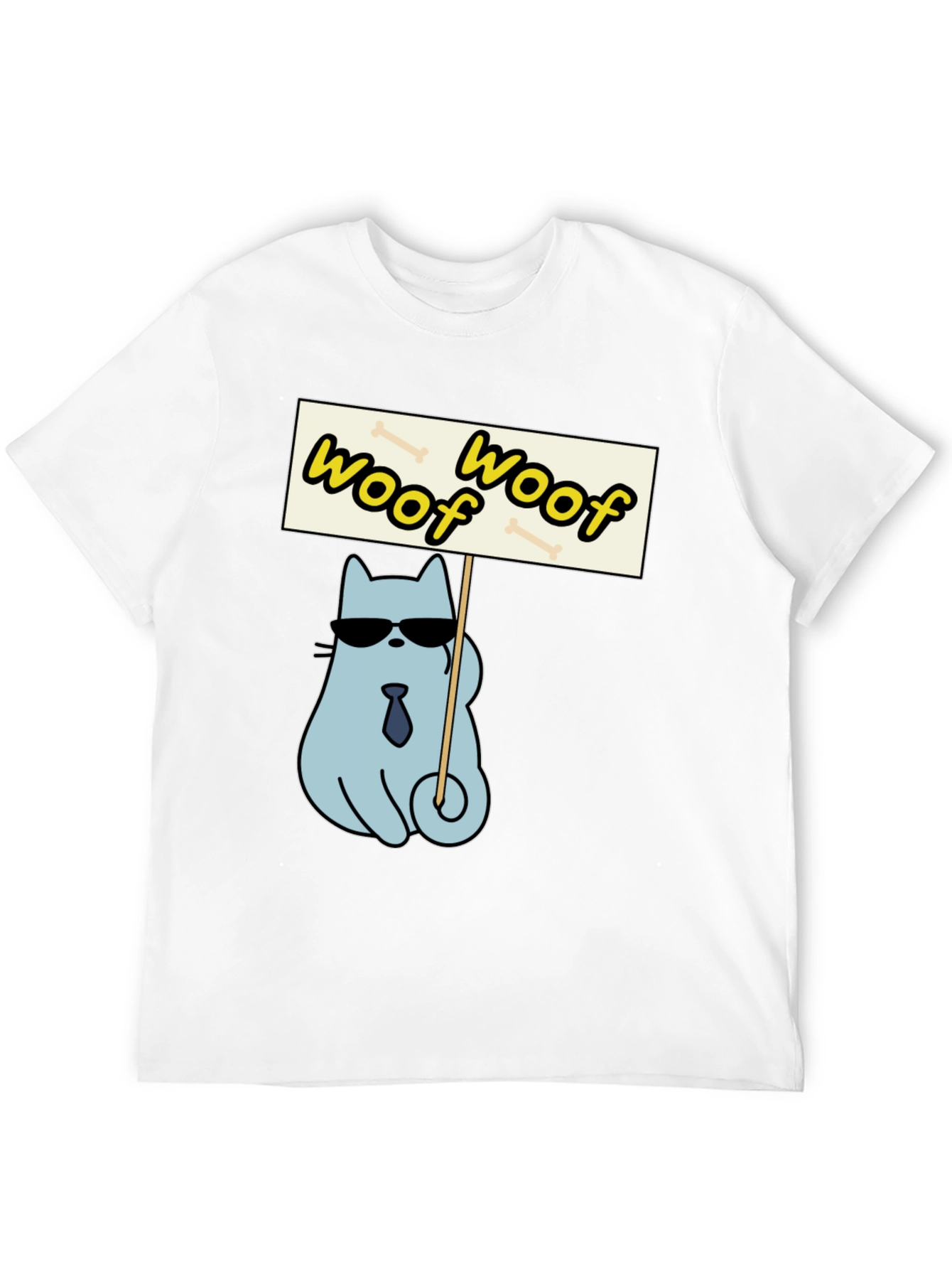 Black Woof Woof Protest Cat T-Shirt view 12